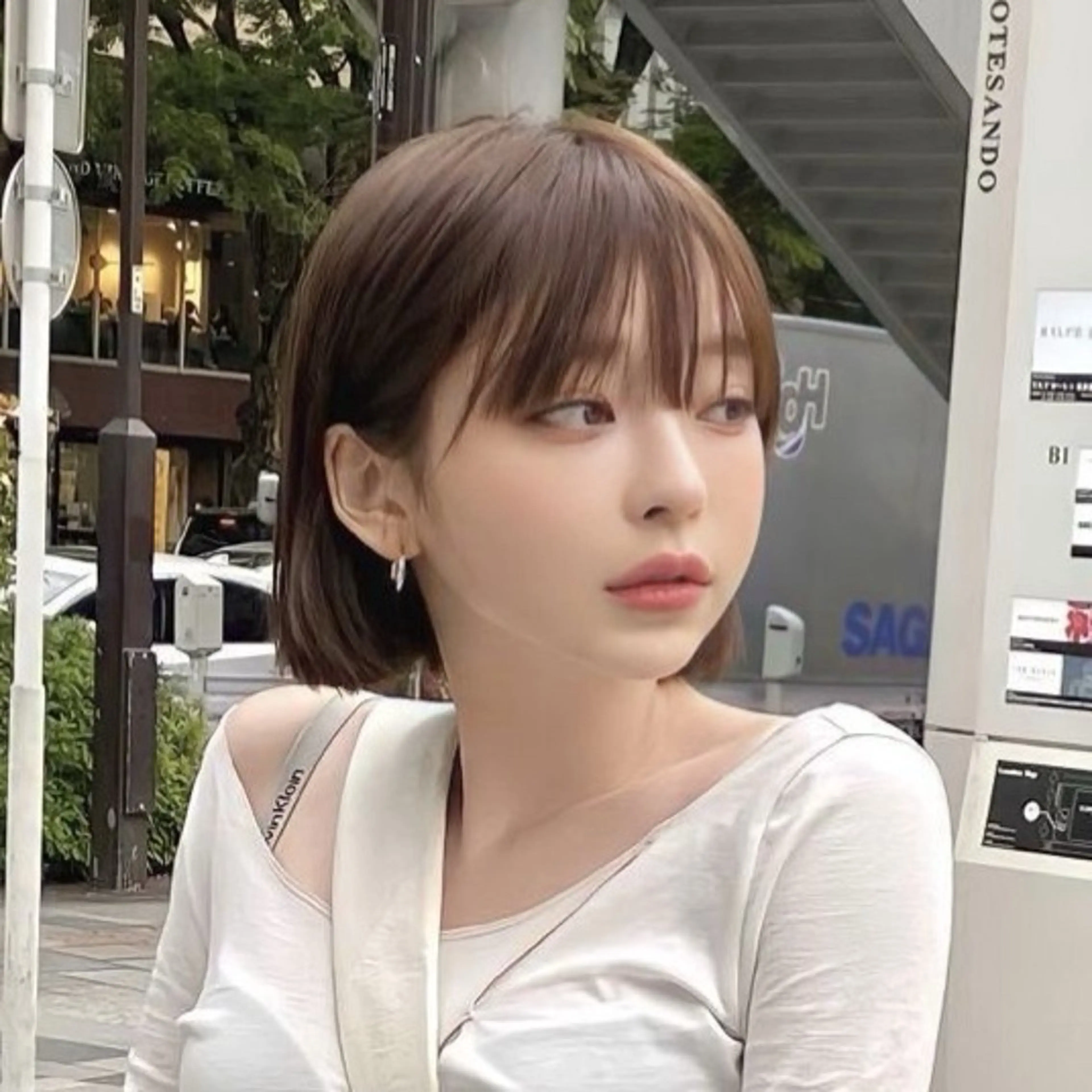 ショート カラー 山崎/ボブ縮毛矯正 レイヤー髪質改善のヘアスタイル