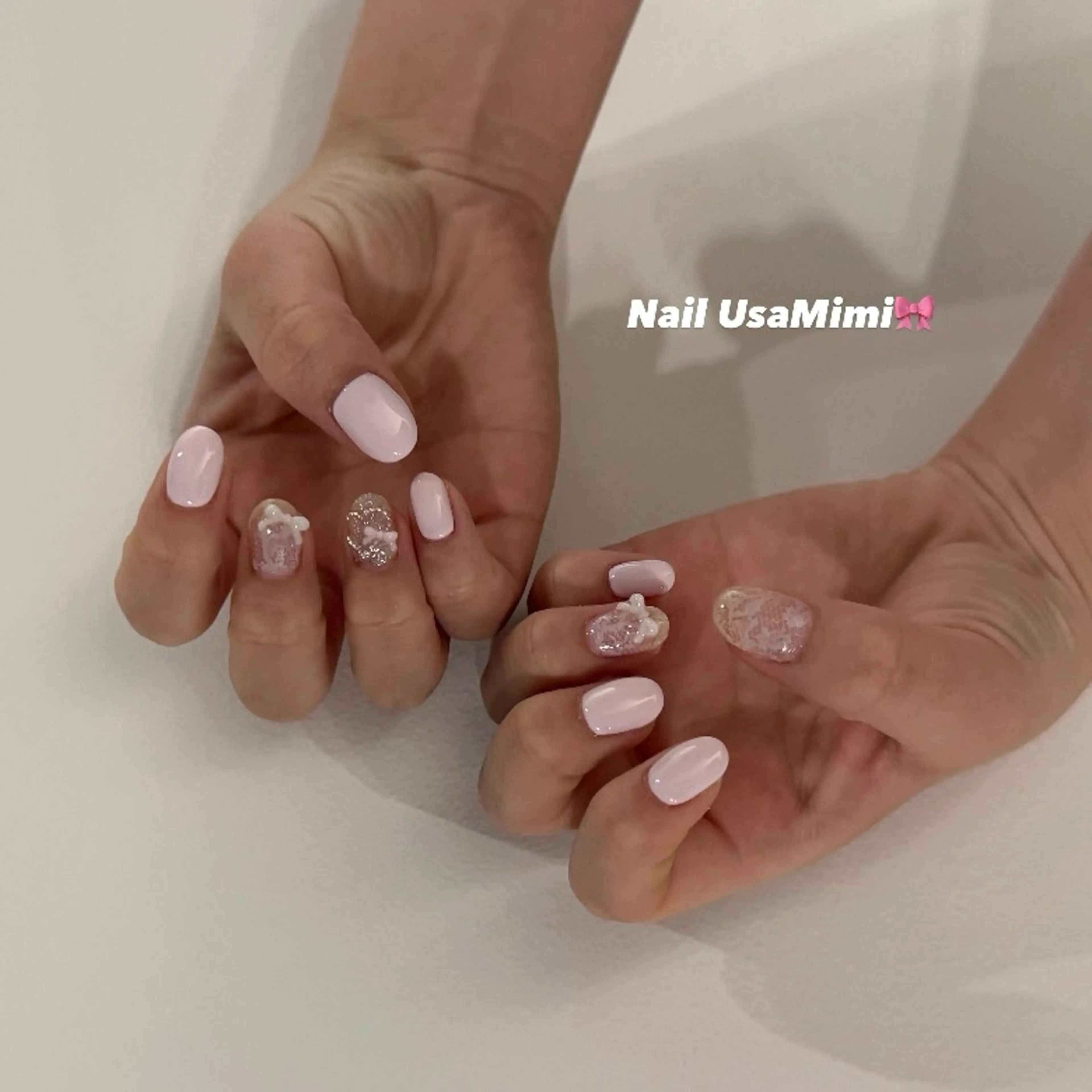 ネイル ジェルネイル ガーリー 氷ネイル・うるうるネイル 韓国ネイル マグネットネイル ハンドネイル 本町ネイルNail UsaMimiのネイルデザイン