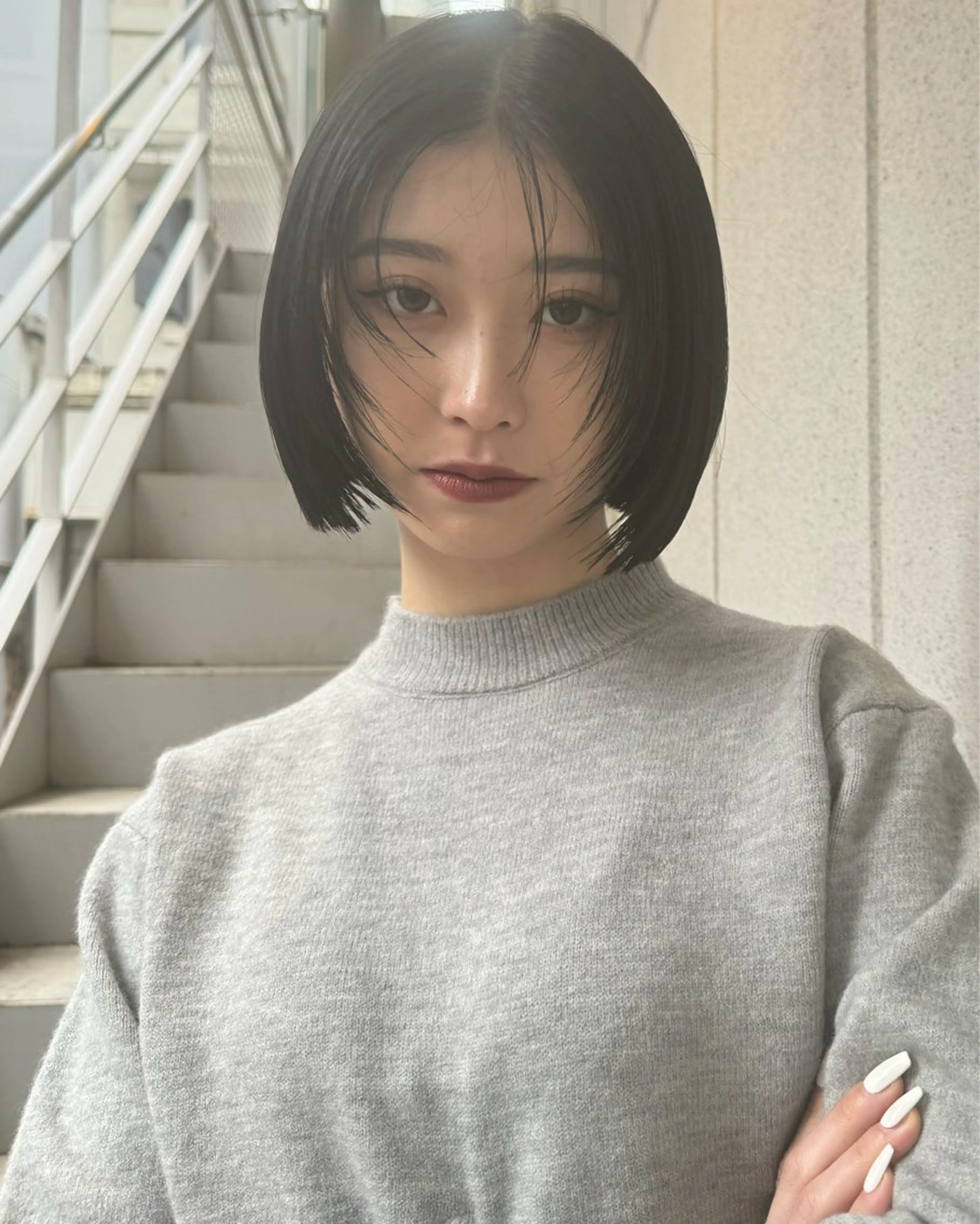 ショート 顔周りカット レイヤーカット 小顔カット センターパート /メンズ/海野颯生のヘアスタイル