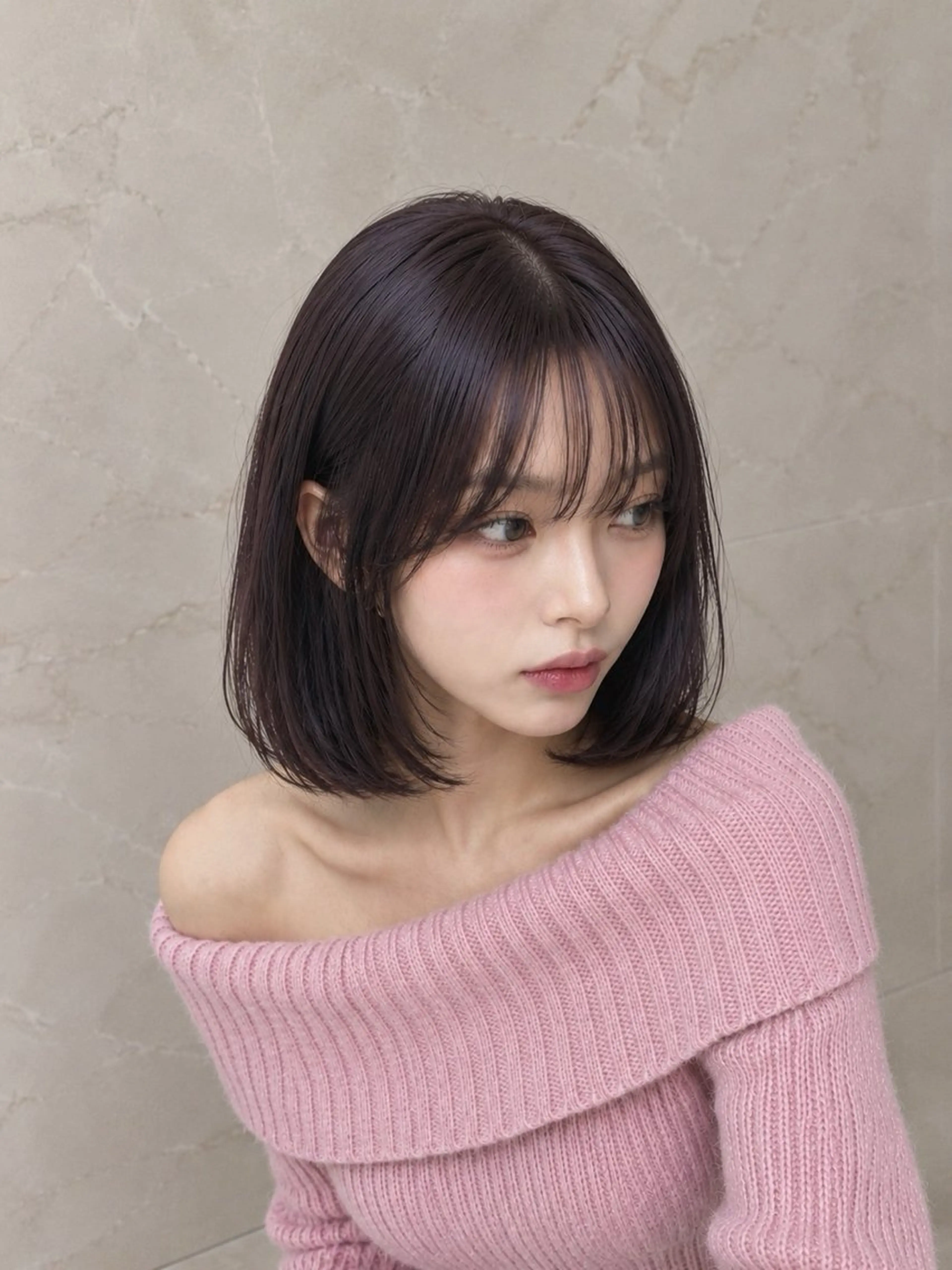 ミディアム カラー 黒髪 ブルーカラー ブルーブラック ブラウンカラー ラベンダーカラー COCO / ayaneのヘアスタイル