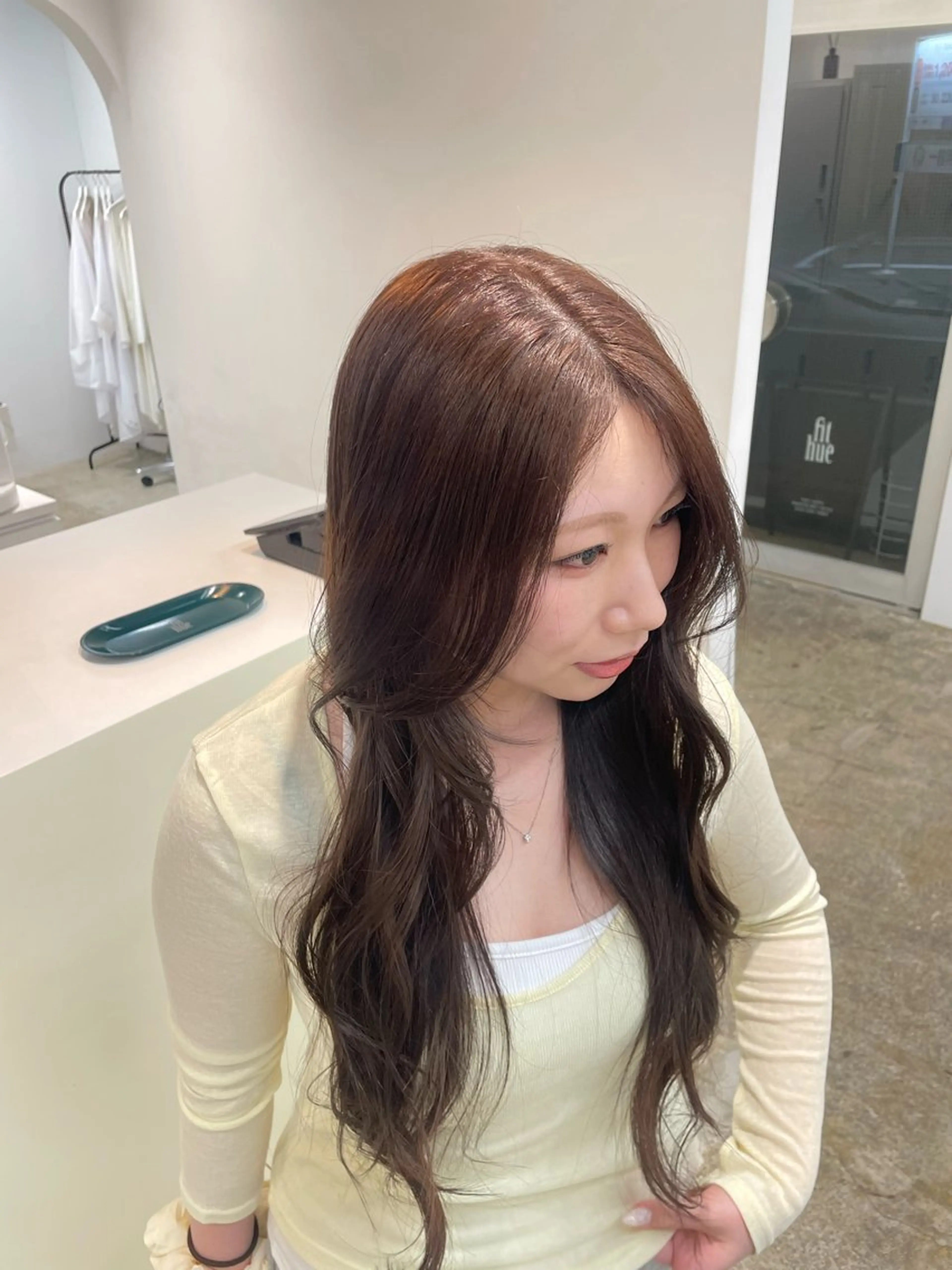 ロング カラー ブラウンカラー ダブルカラー カット ヘアカラー トリートメント H I ＮＡのヘアスタイル