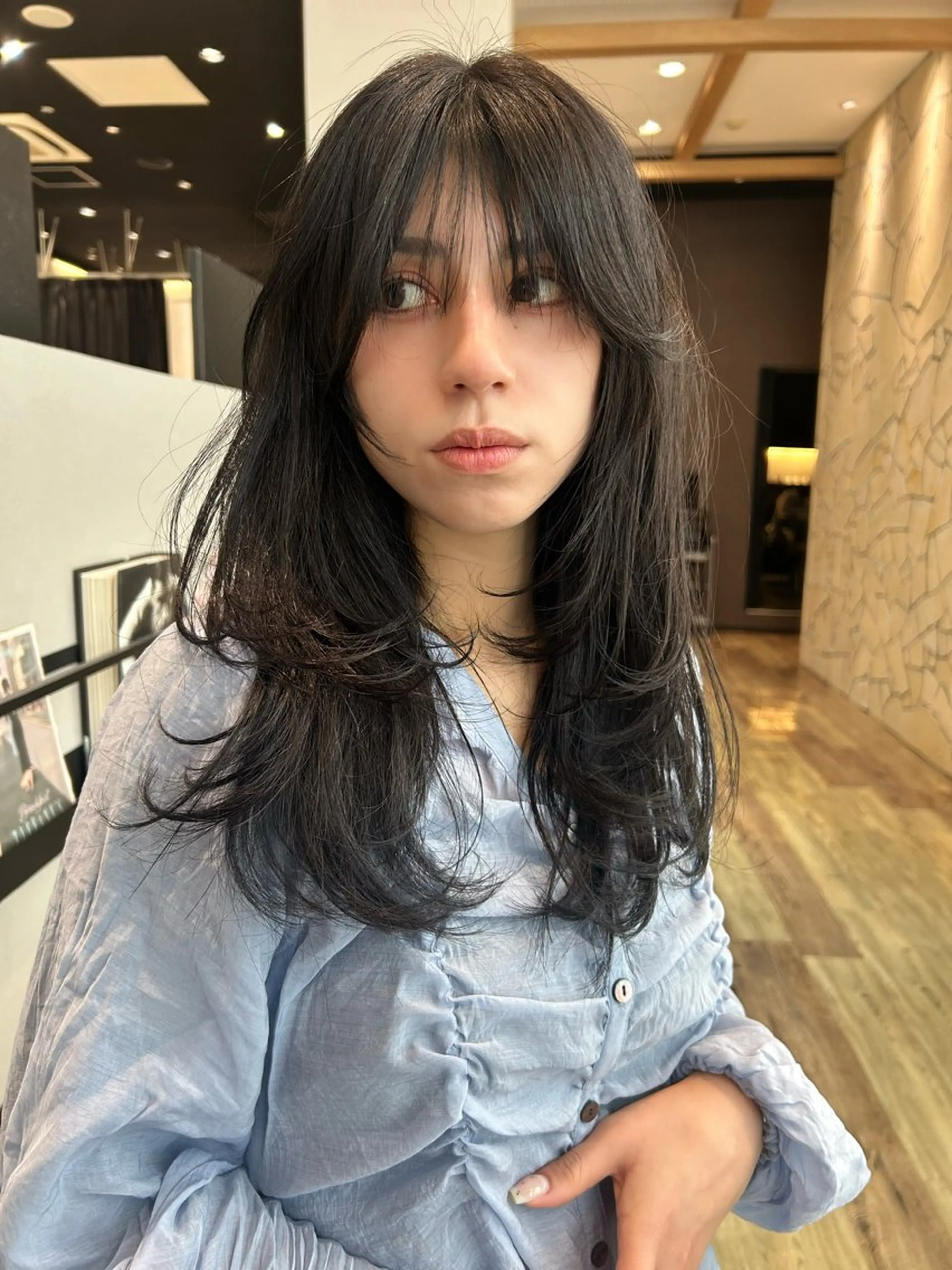 ロング カラー レイヤーカット カット ヘアカラー k-two☁あべの/ パーマ/Touaのヘアスタイル