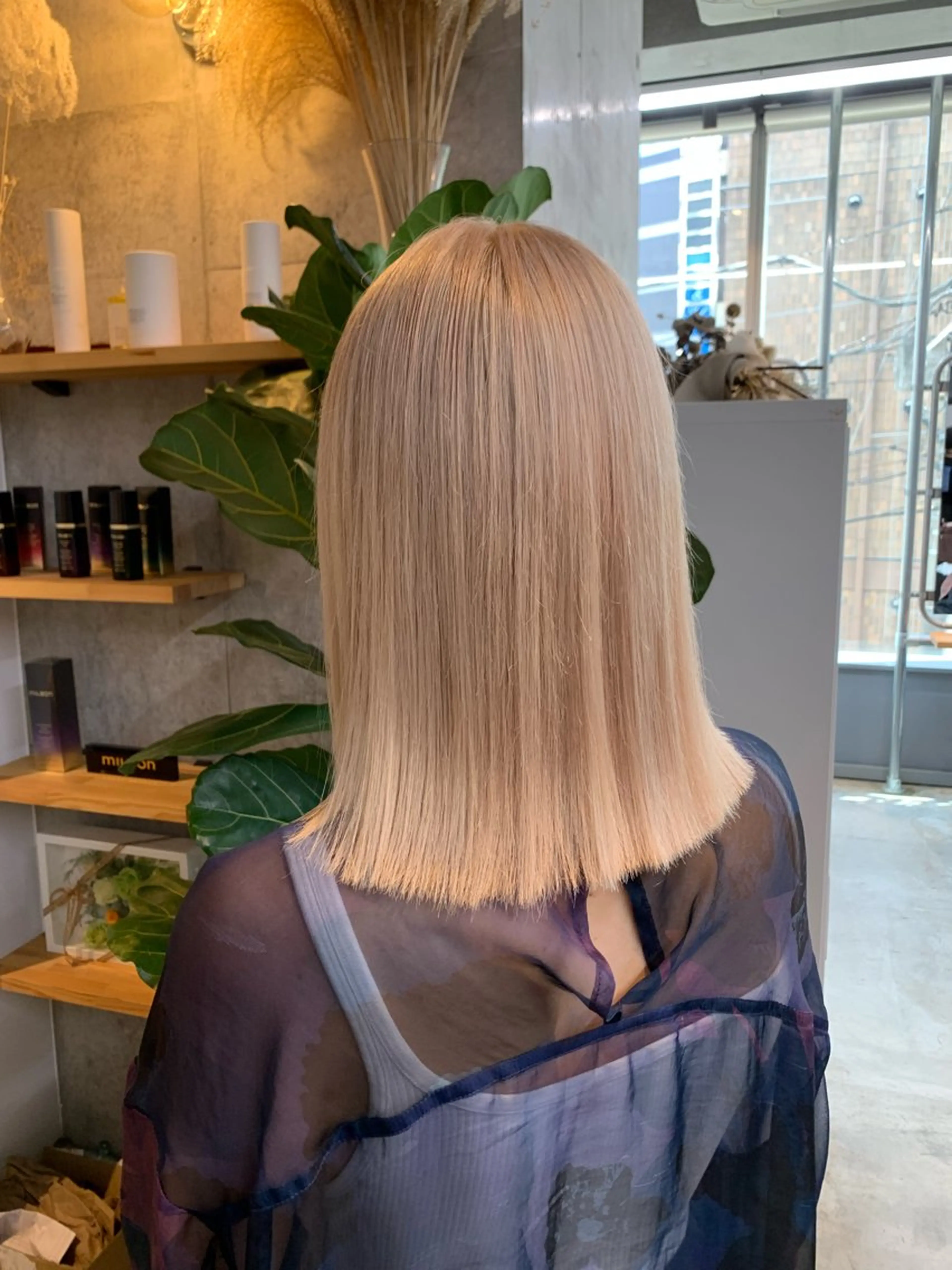 ミディアム カラー ヘアカラー トリートメント 天野 開のヘアスタイル