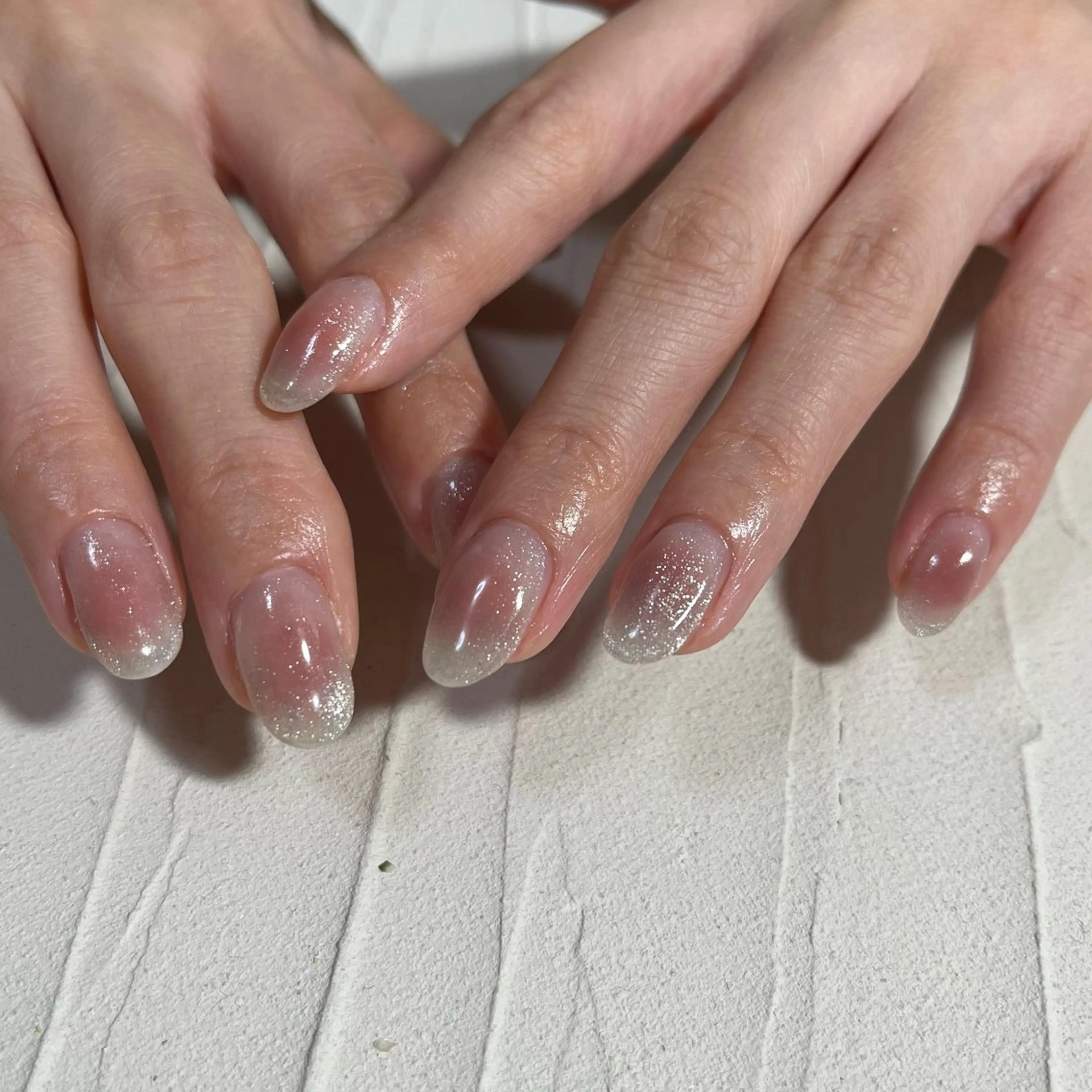 ネイル チークネイル ラメ(グリッター) ハンドネイル Kel_y by yayoiのネイルデザイン