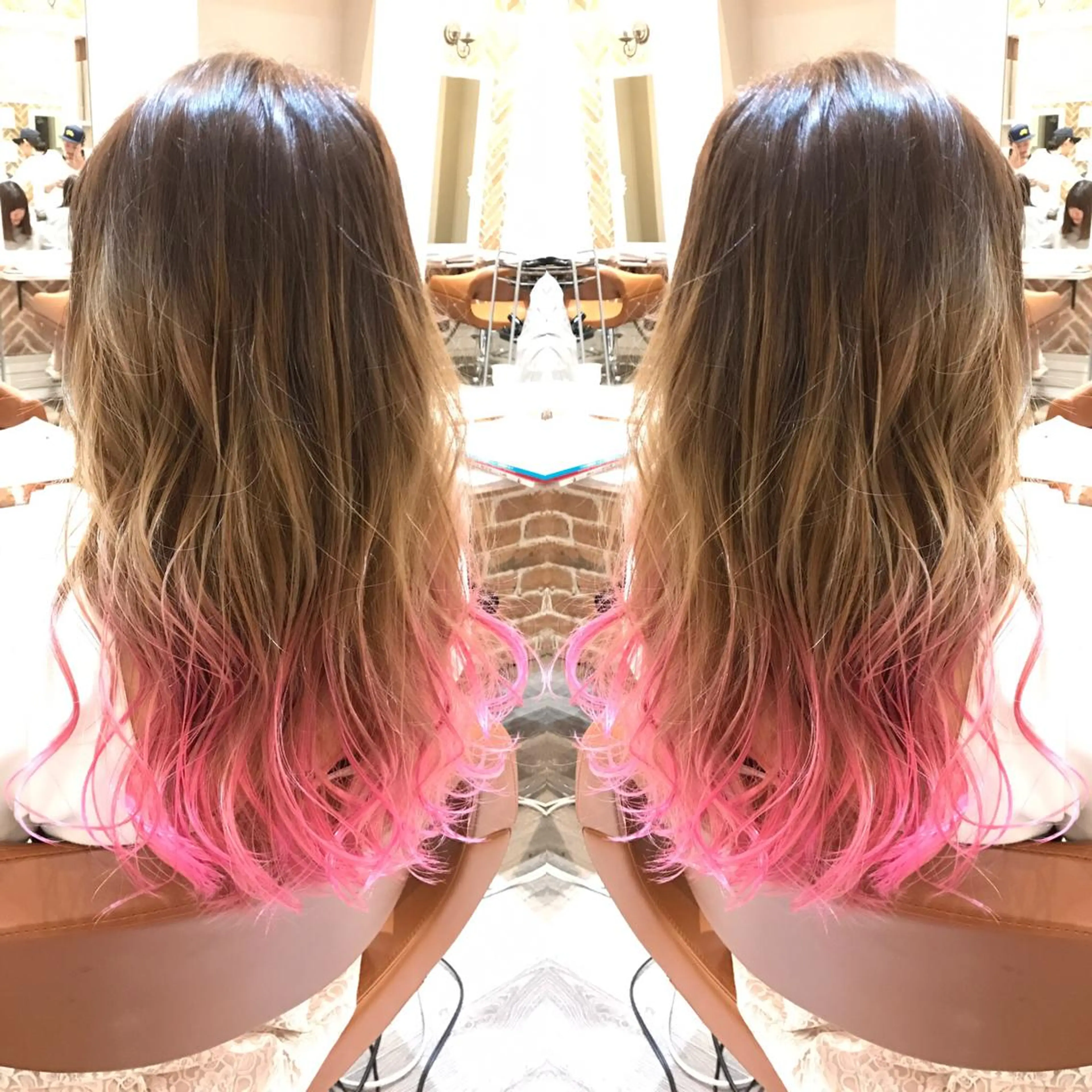 ロング カラー グラデーションカラー ピンクカラー 神野 雅樹のヘアスタイル