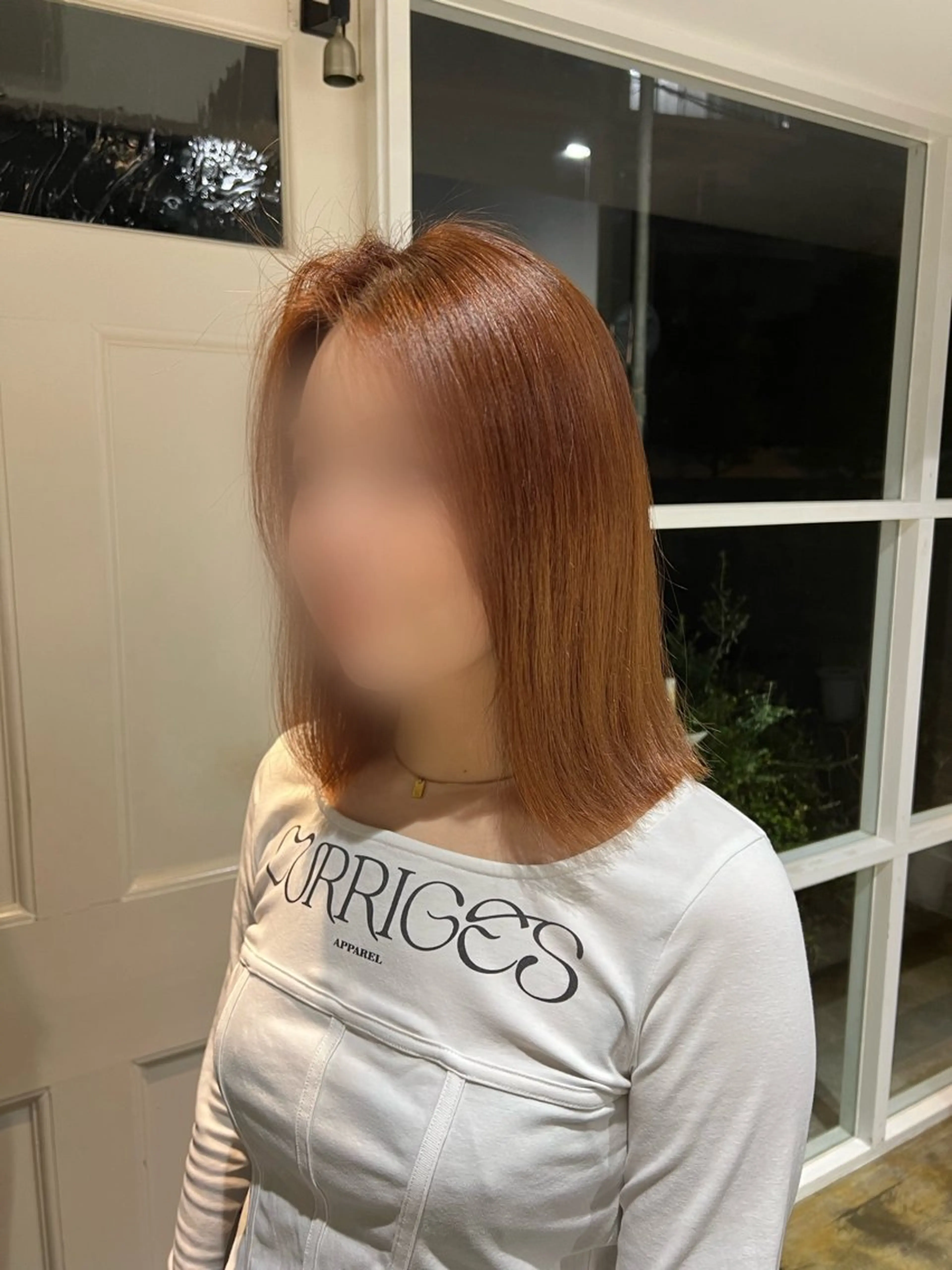 カラー オレンジ カットモデル 花穂のヘアスタイル