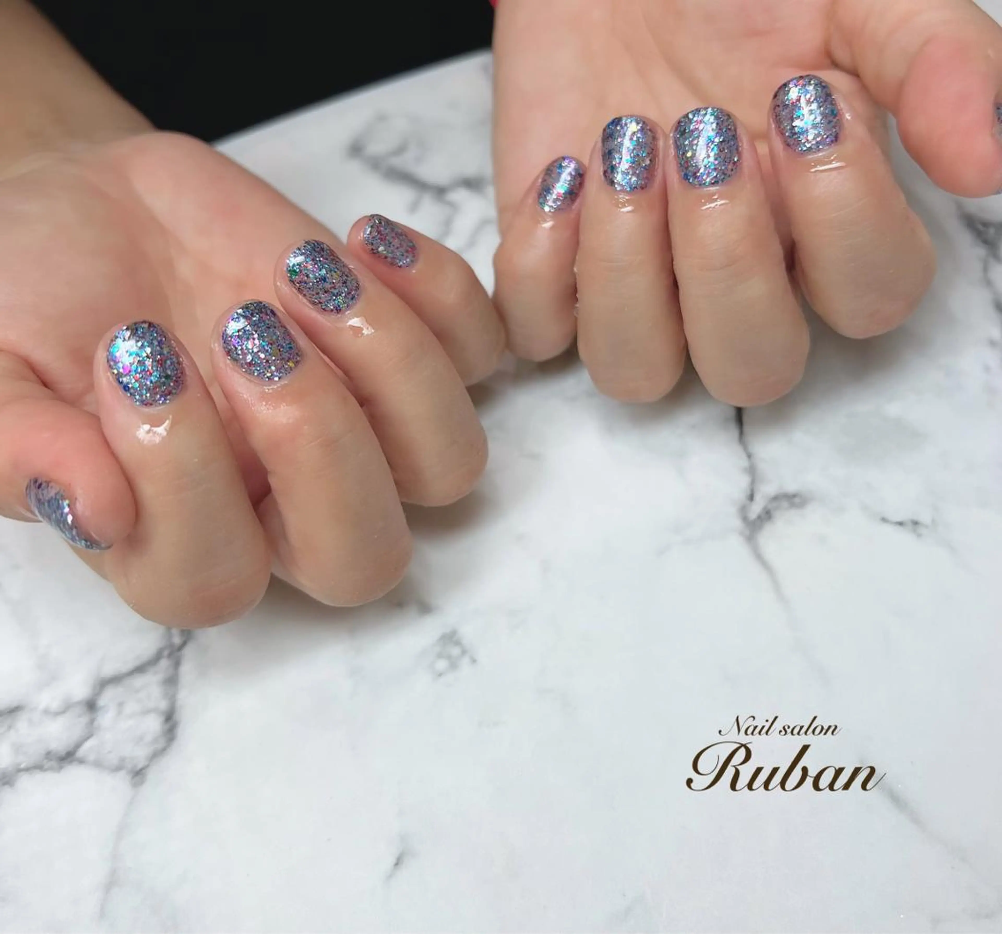 ネイル キラキラネイル ワンカラーネイル シンプルネイル Nail salon Rubanのネイルデザイン