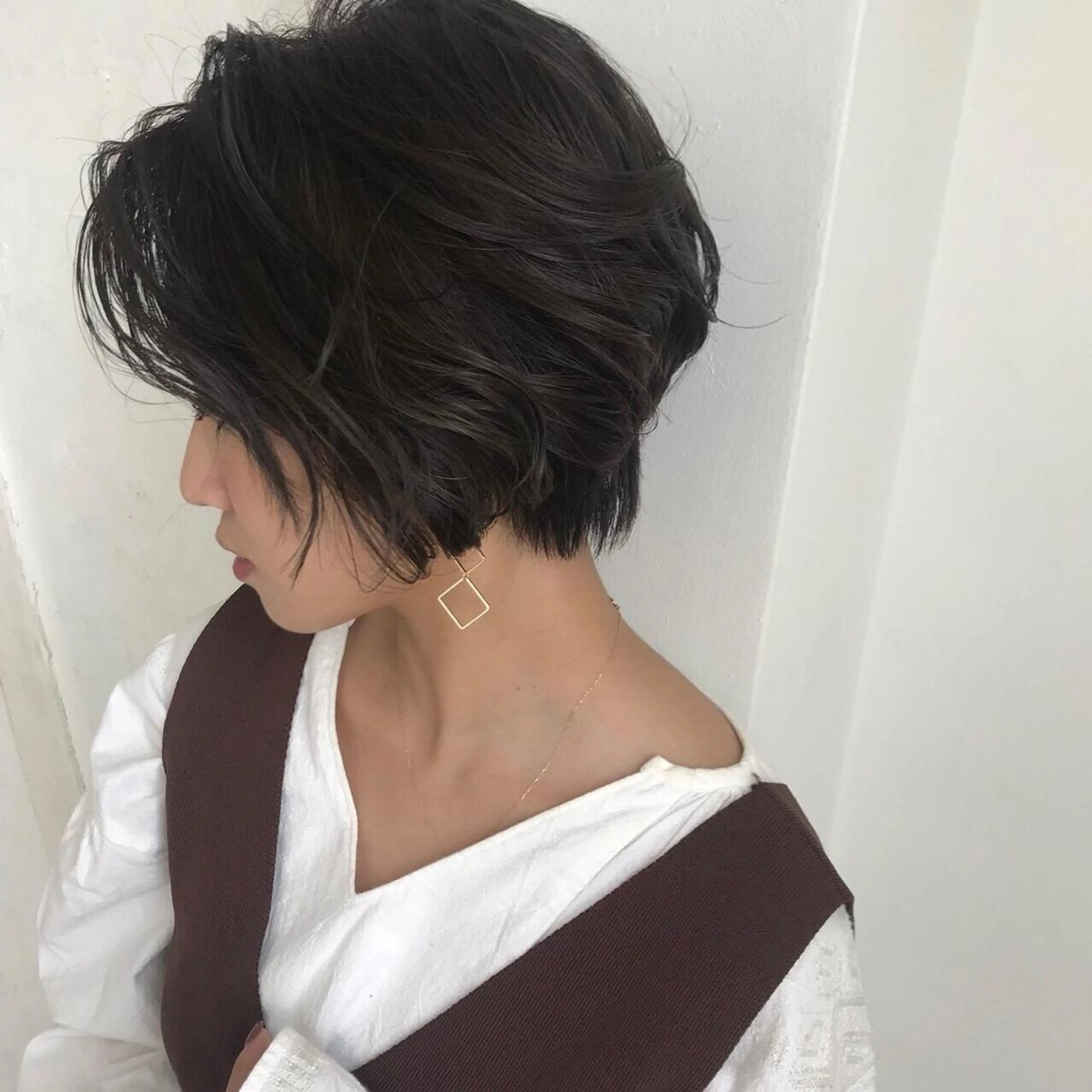ショート カラー パーマ ニュアンスパーマ/ レイヤー/茶屋町のヘアスタイル
