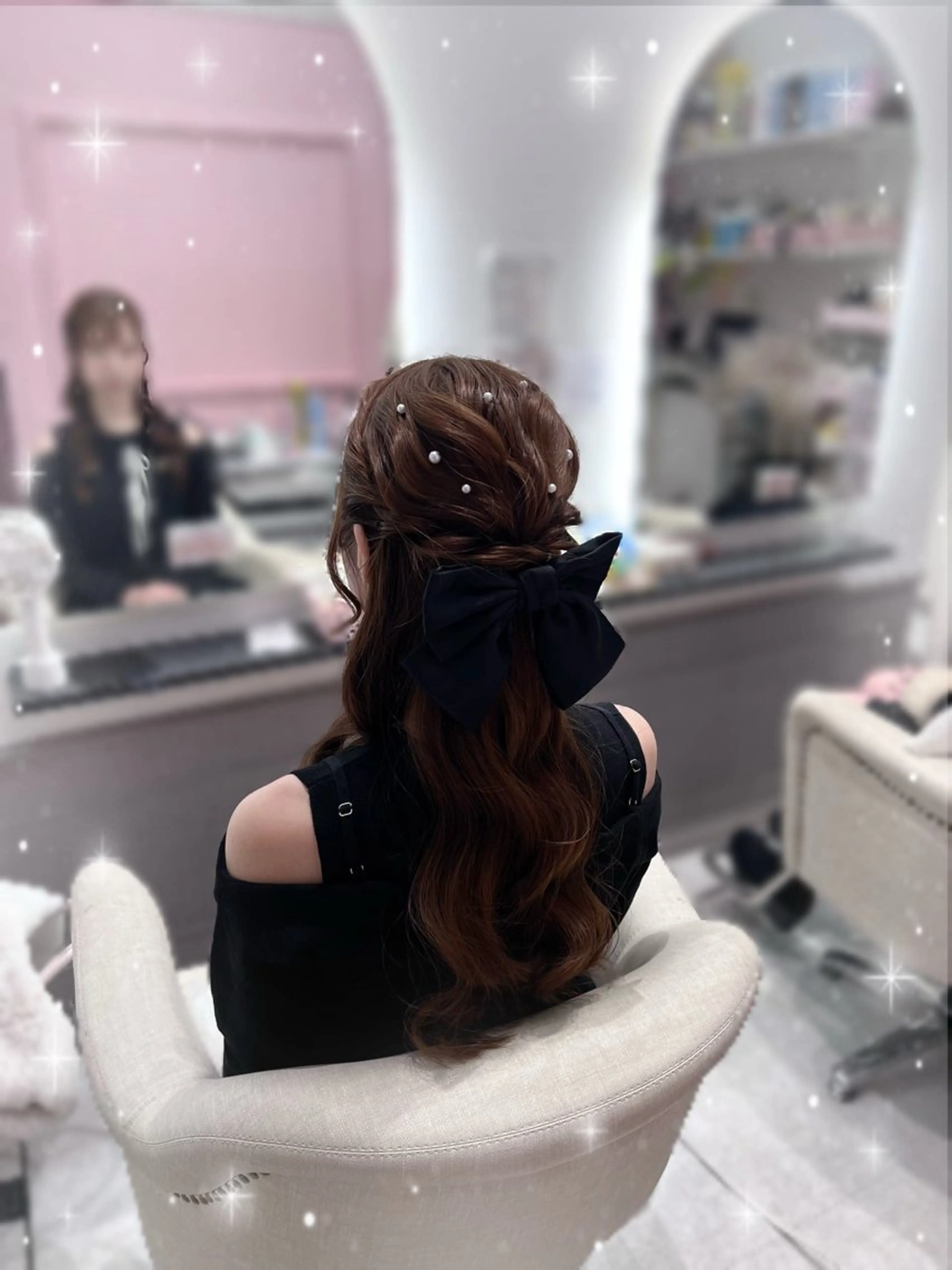 ヘアアレンジ ハーフアップ ヘアセット lien momoのヘアスタイル