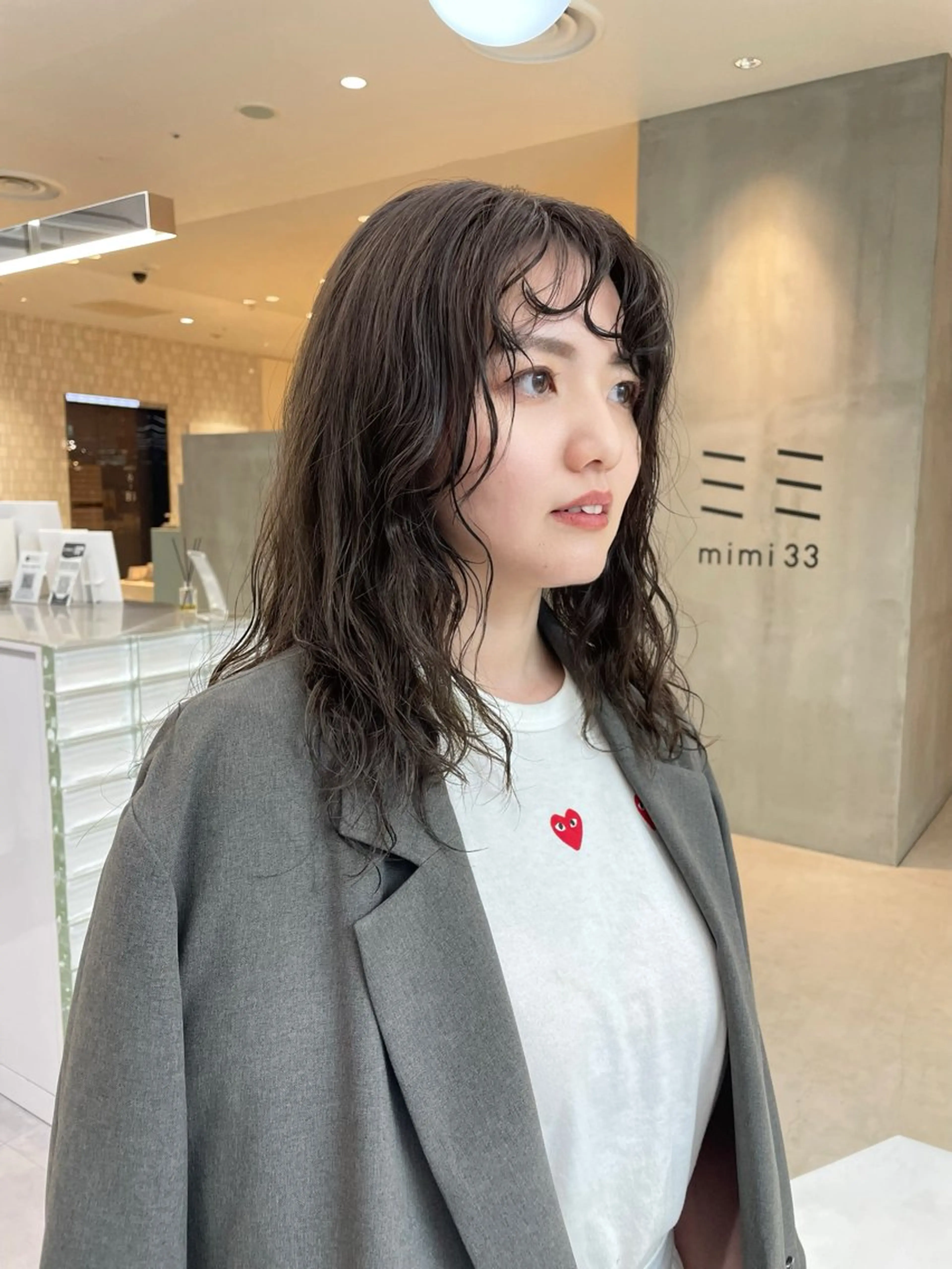 セミロング セミロングパーマ カット×ブリーチカ ラー‪/yuNa🩶のヘアスタイル