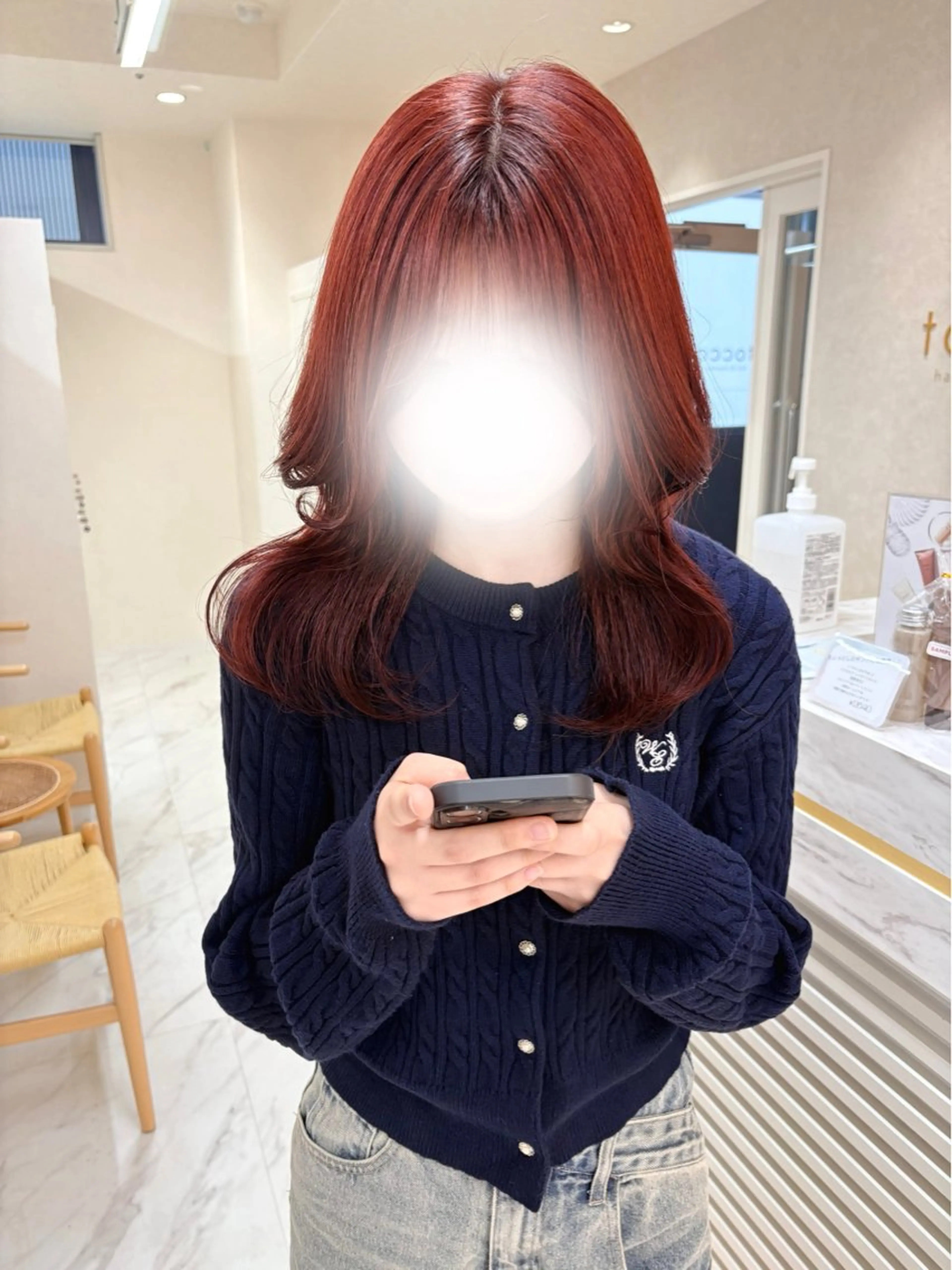 ミディアム カラー ヘアカラー トリートメント 🍒透明感カラー/ セット/SAKURAのヘアスタイル