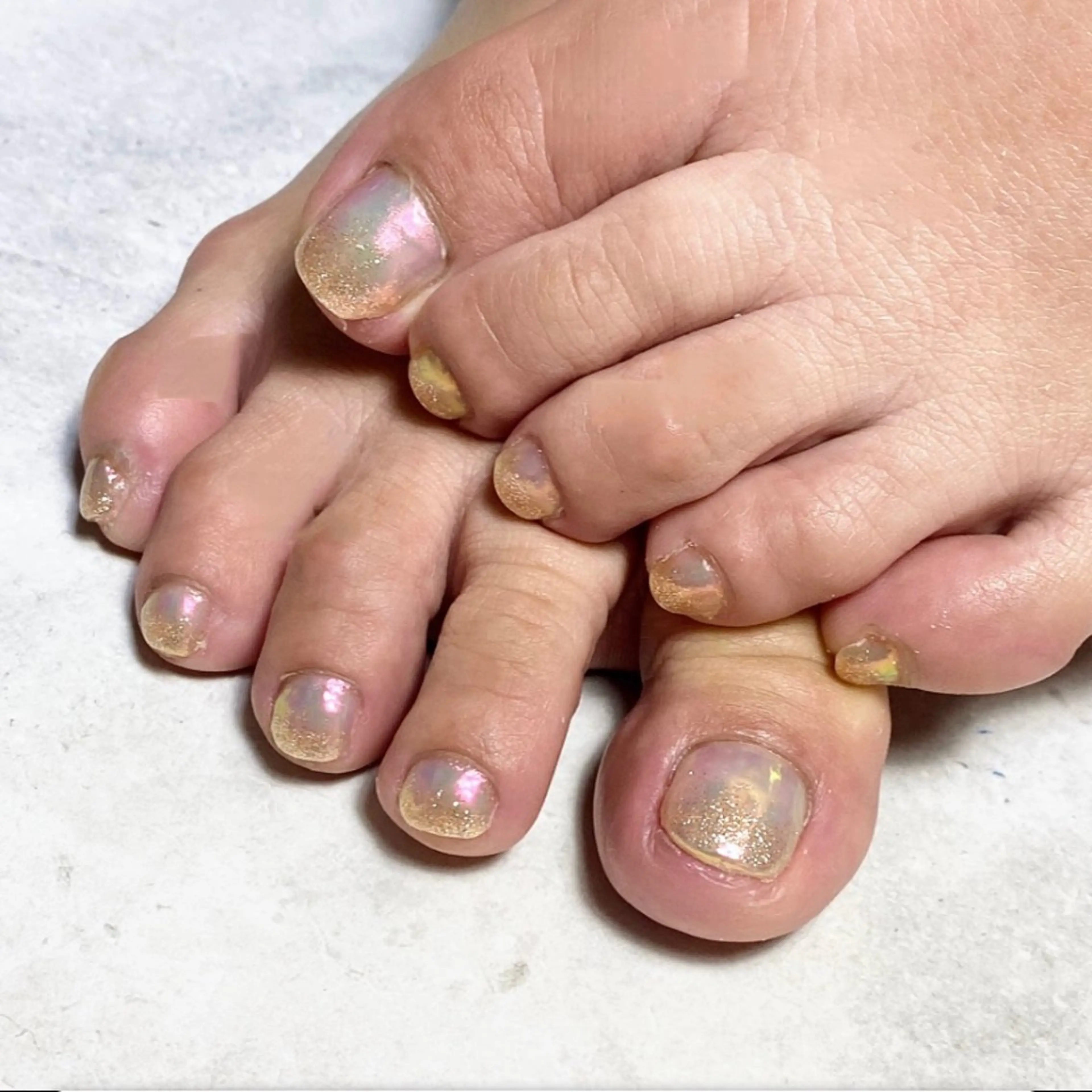 ネイル ワンカラーネイル フットネイル 自爪育成nail fachuriのネイルデザイン