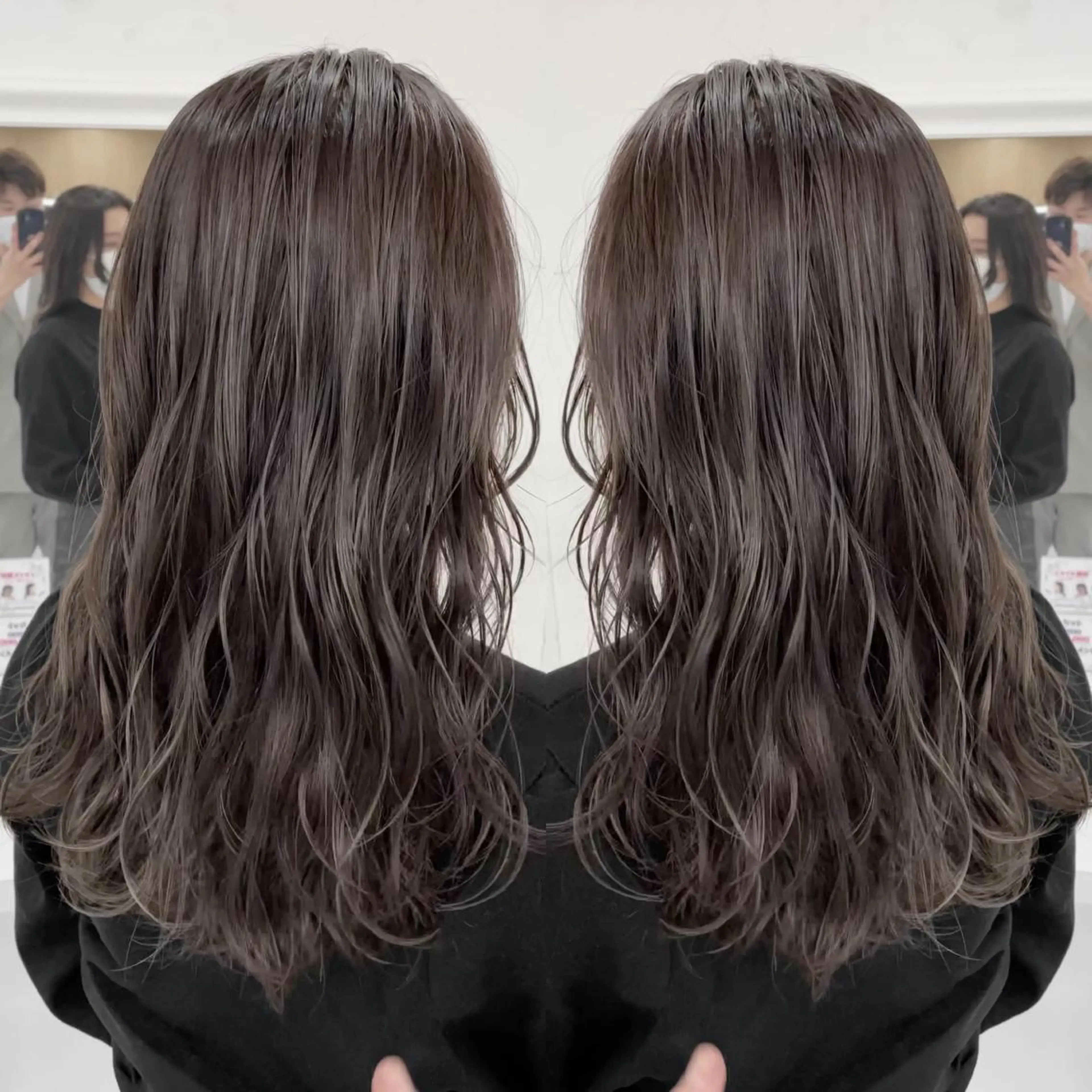 セミロング 縮毛/レイヤー 韓国/橋口のヘアスタイル