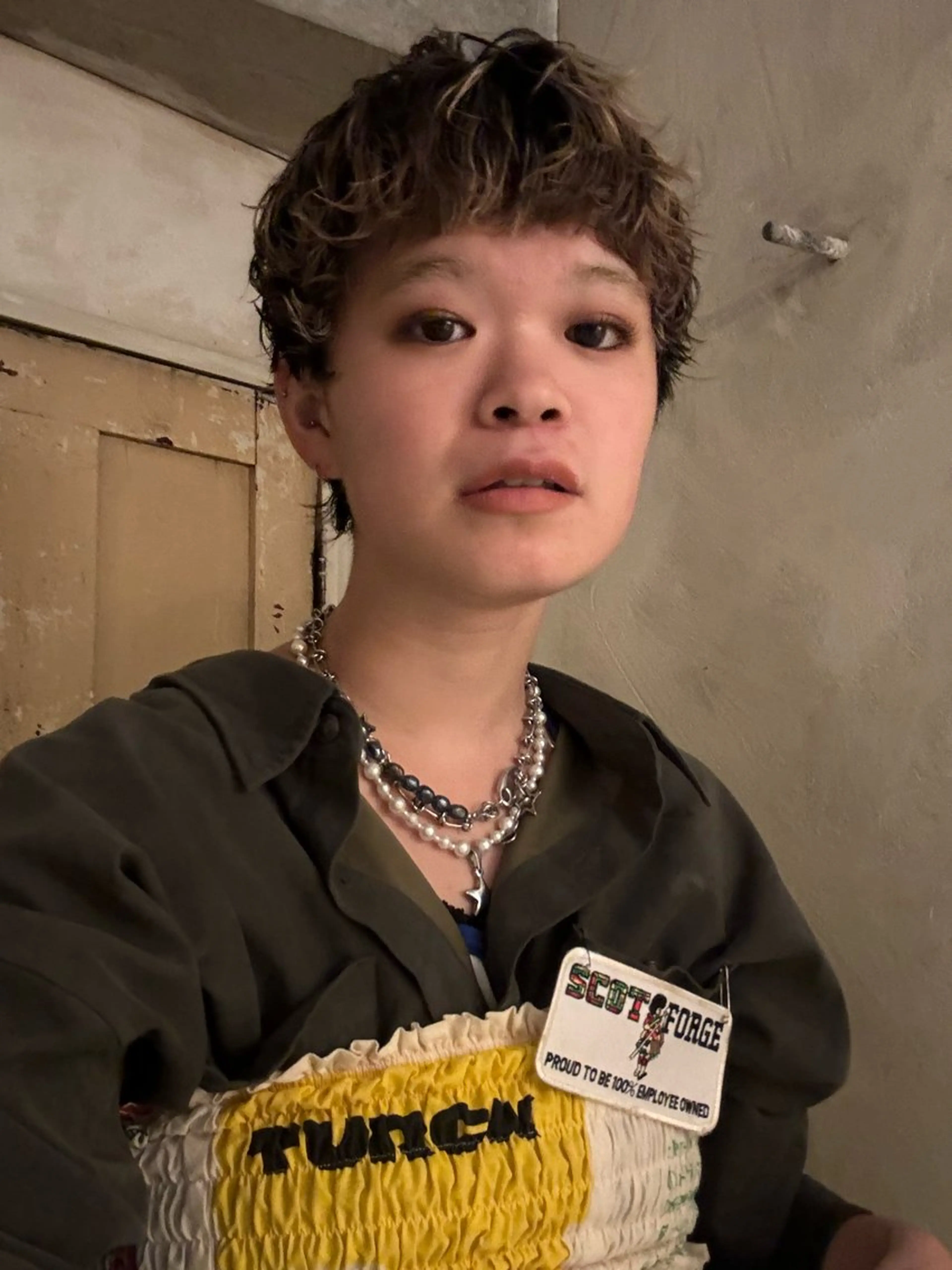 ショート カラー パーマ キッズ デザインパーマ メンズカット 郁美のヘアスタイル