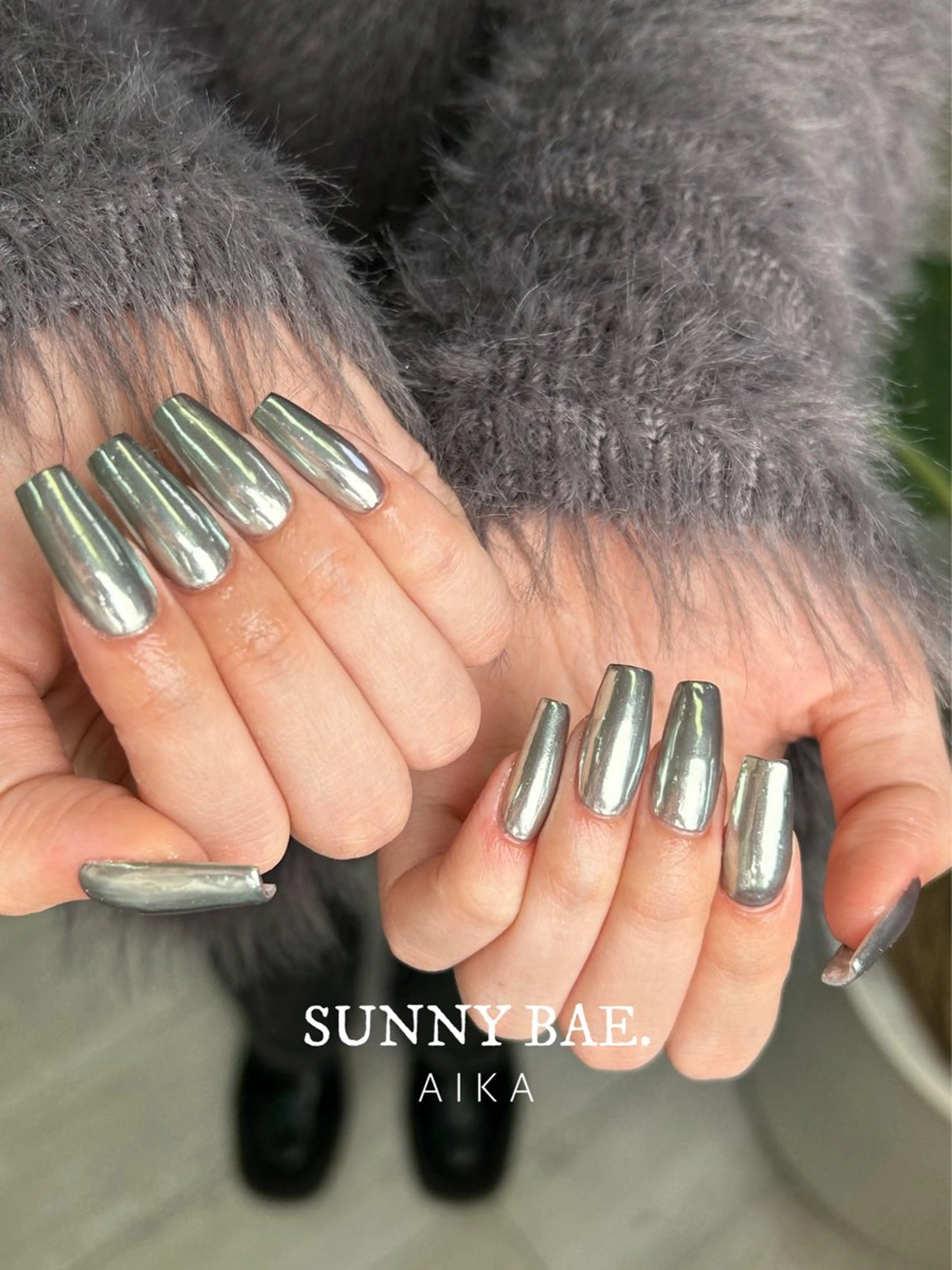 ネイル ジェルネイル キラキラネイル ロングネイル 持ち込み ワンカラーネイル Made By AIKAのネイルデザイン