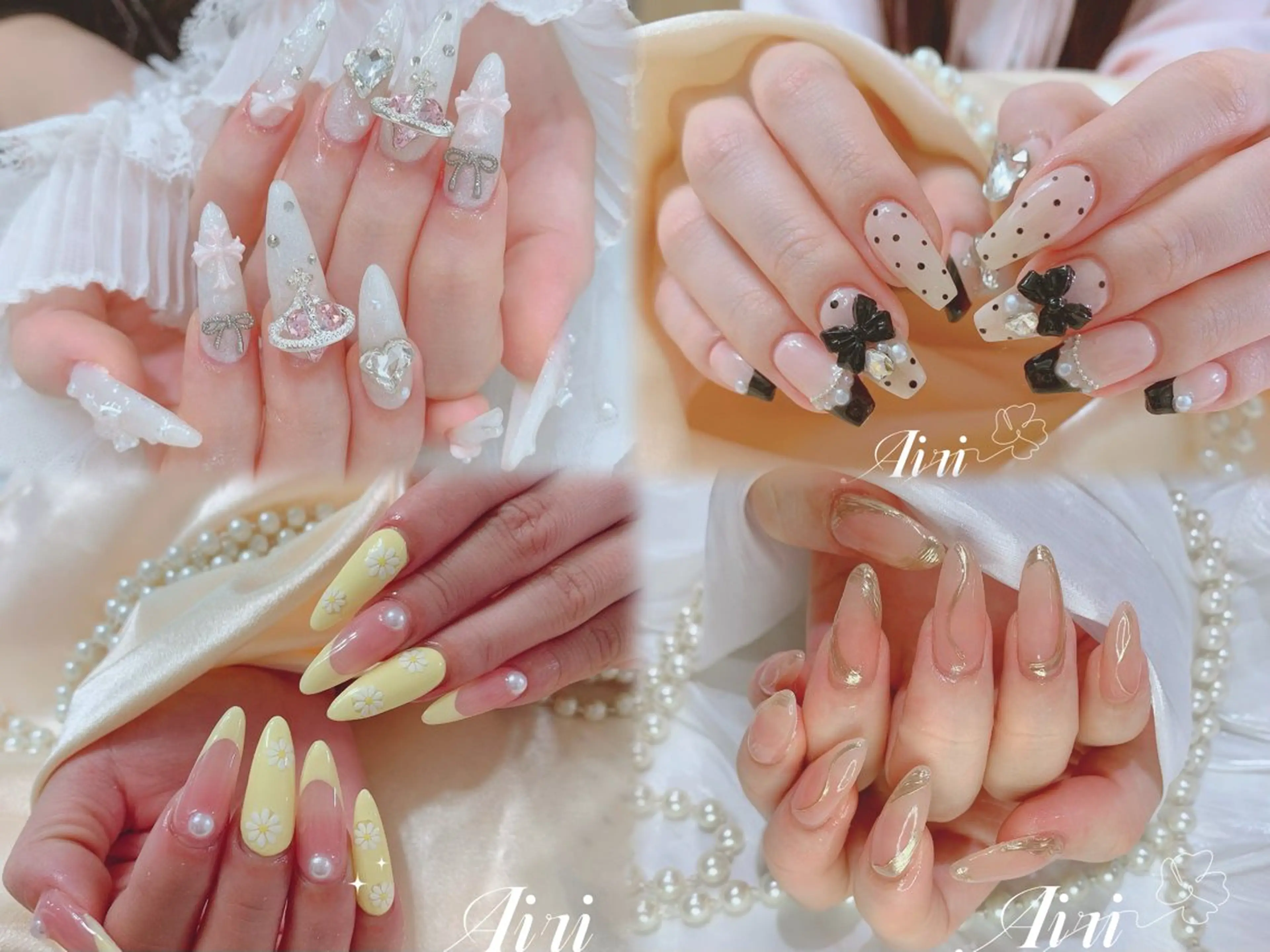 ネイル ネイルサロンAiri 長さ出し·シンプルのネイルデザイン