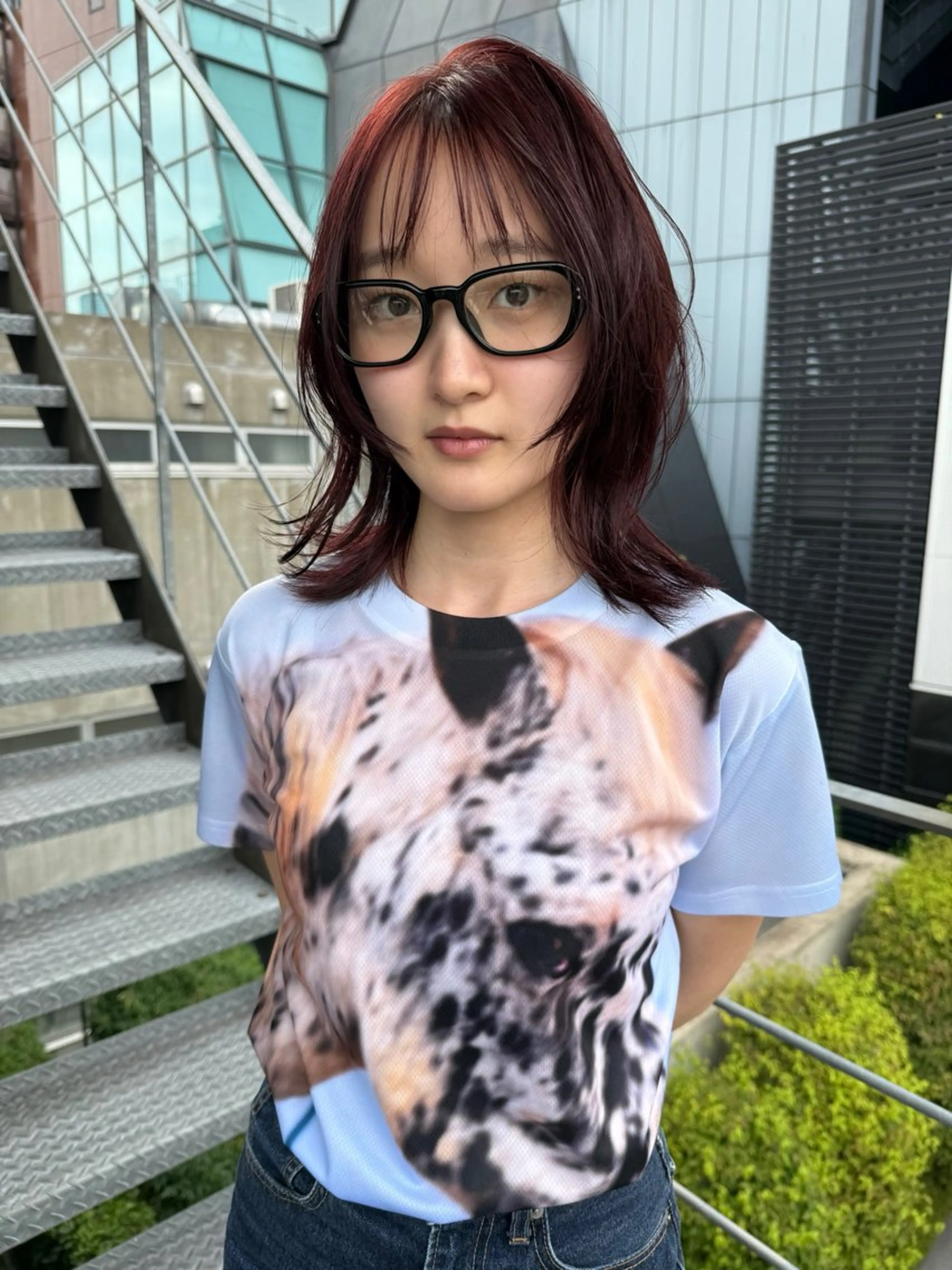 ミディアム レイヤーカット カット ヘアカラー レイヤーカット\ウル フ　chinatsuのヘアスタイル