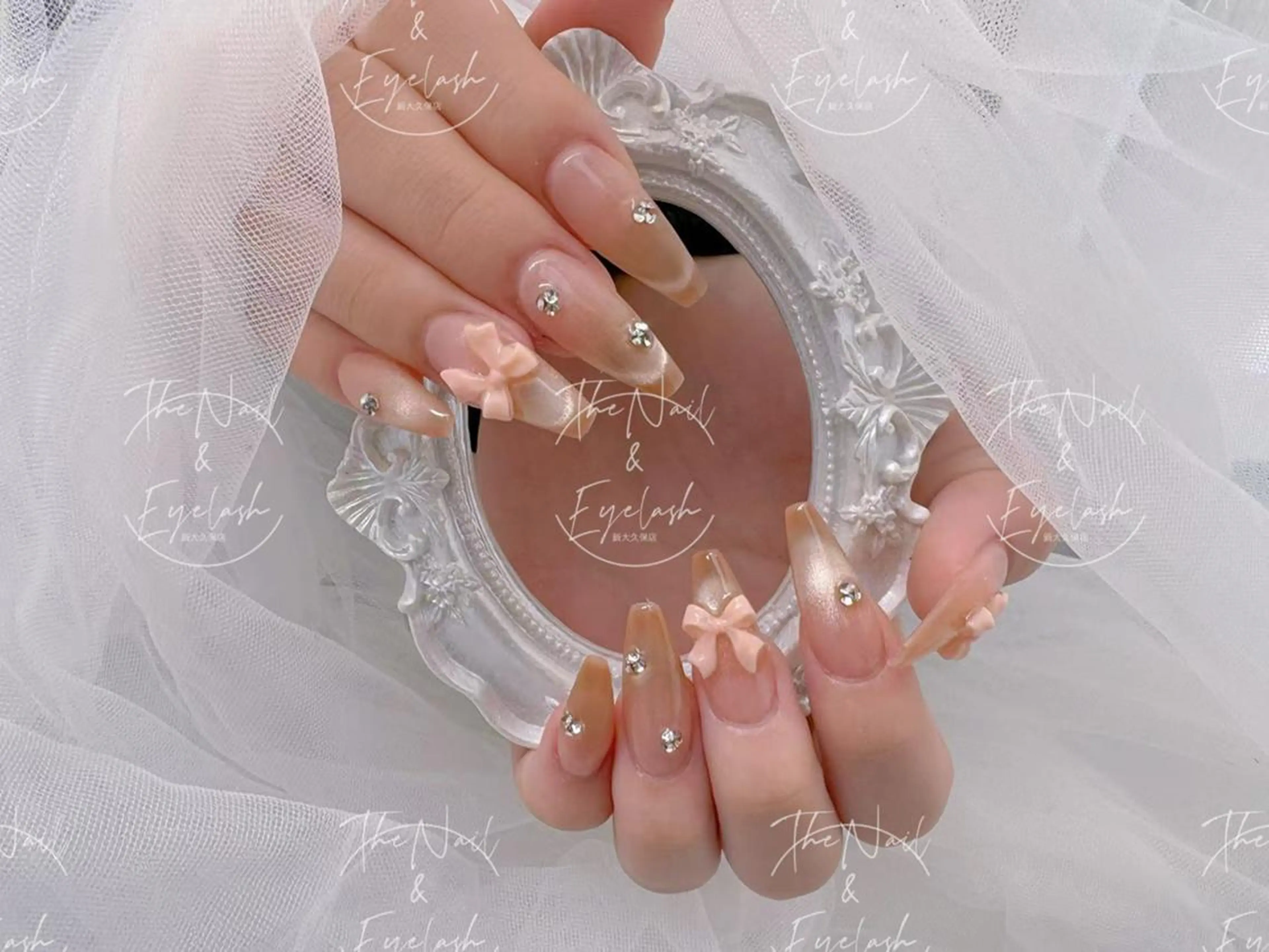 ネイル ガーリー ハート キラキラネイル 韓国ネイル ロングネイル ハンドネイル ハンドケア The Nail 新大久保店のその他イメージ