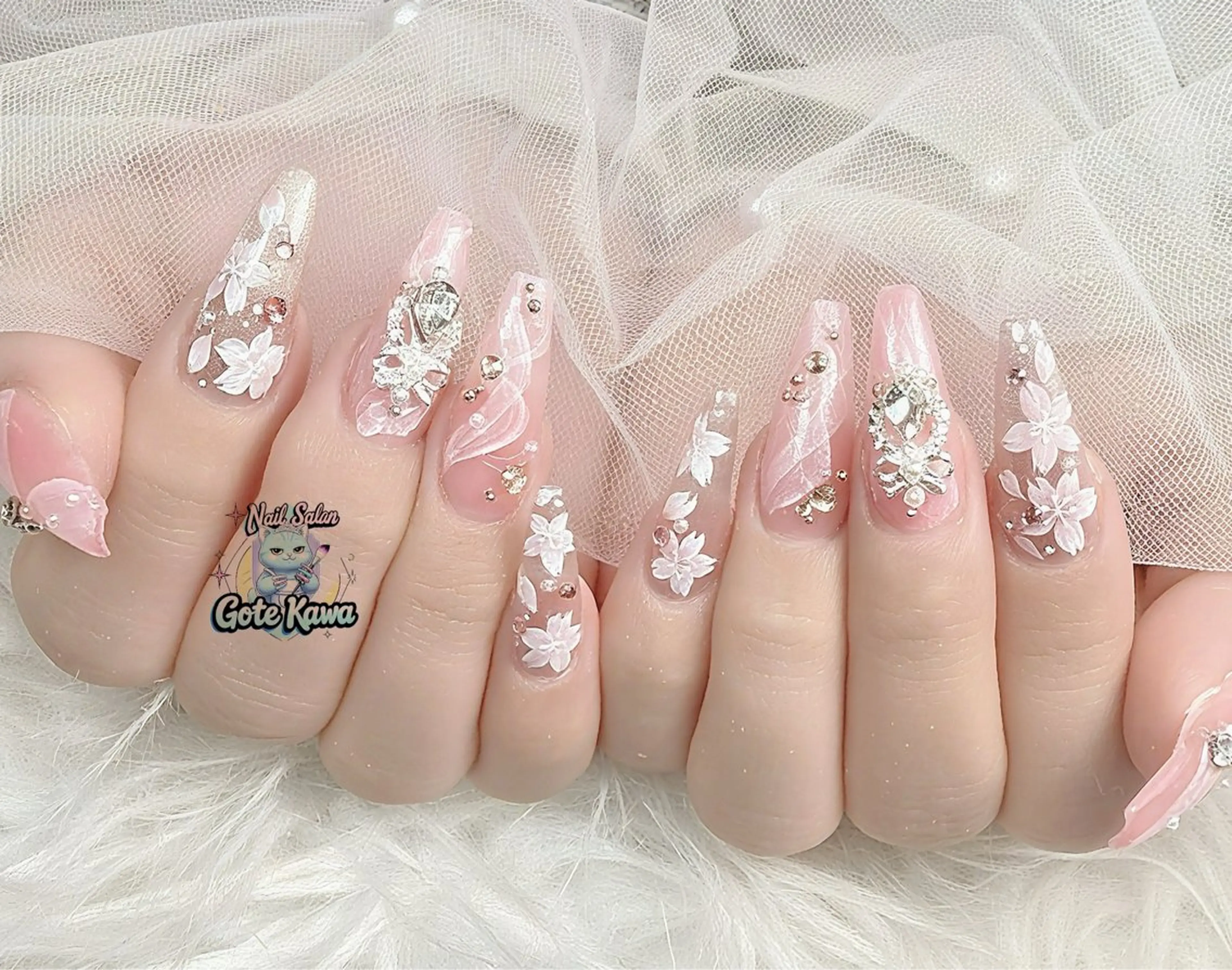 ネイル アートネイル 桜ネイル ピンク ワンホンネイル ハンドネイル ハンドケア Gote Kawa nail salonのネイルデザイン