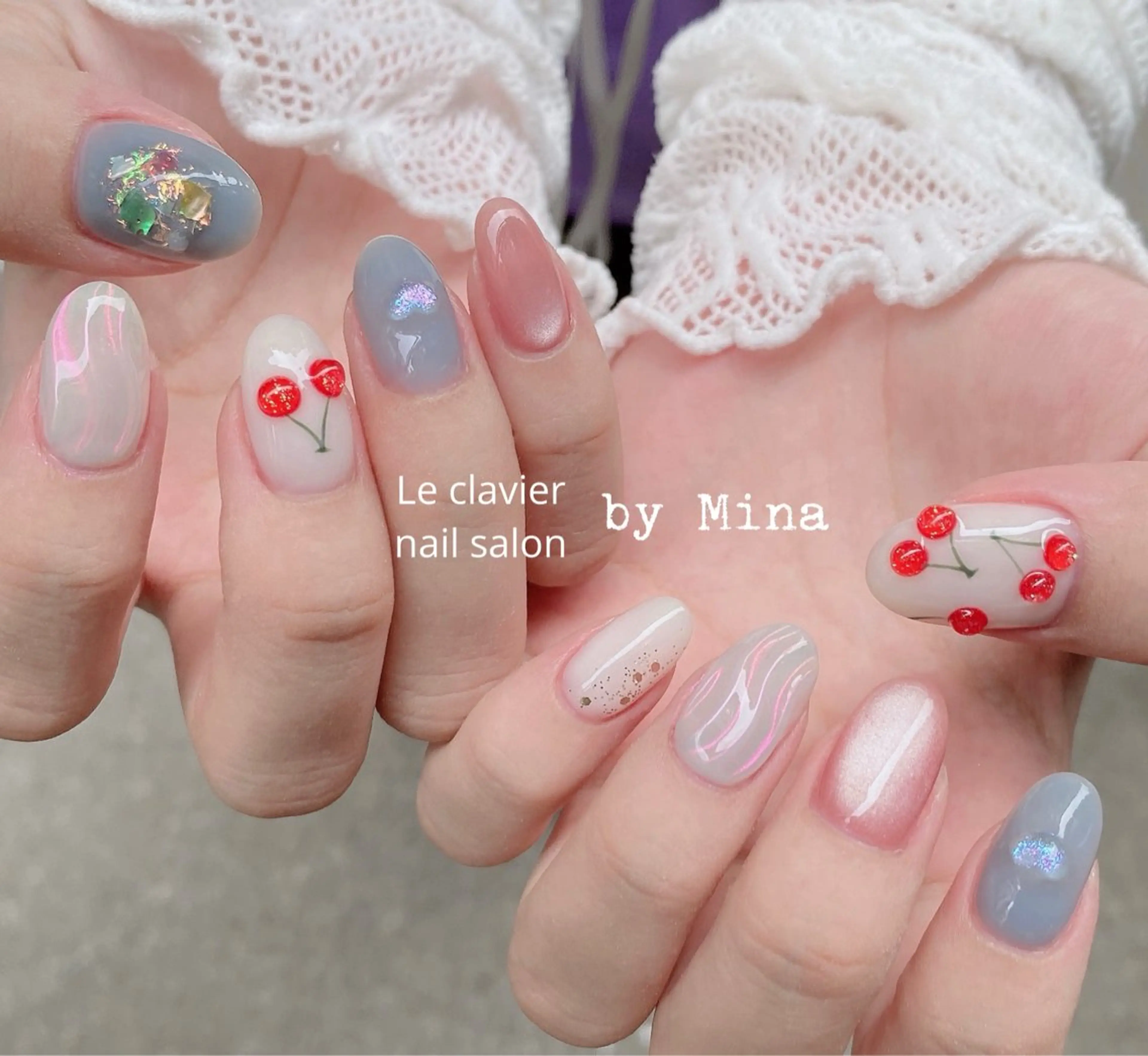 ネイル アートネイル 長さ出し ジェルネイル パラジェル スカルプネイル Mina Nailのネイルデザイン