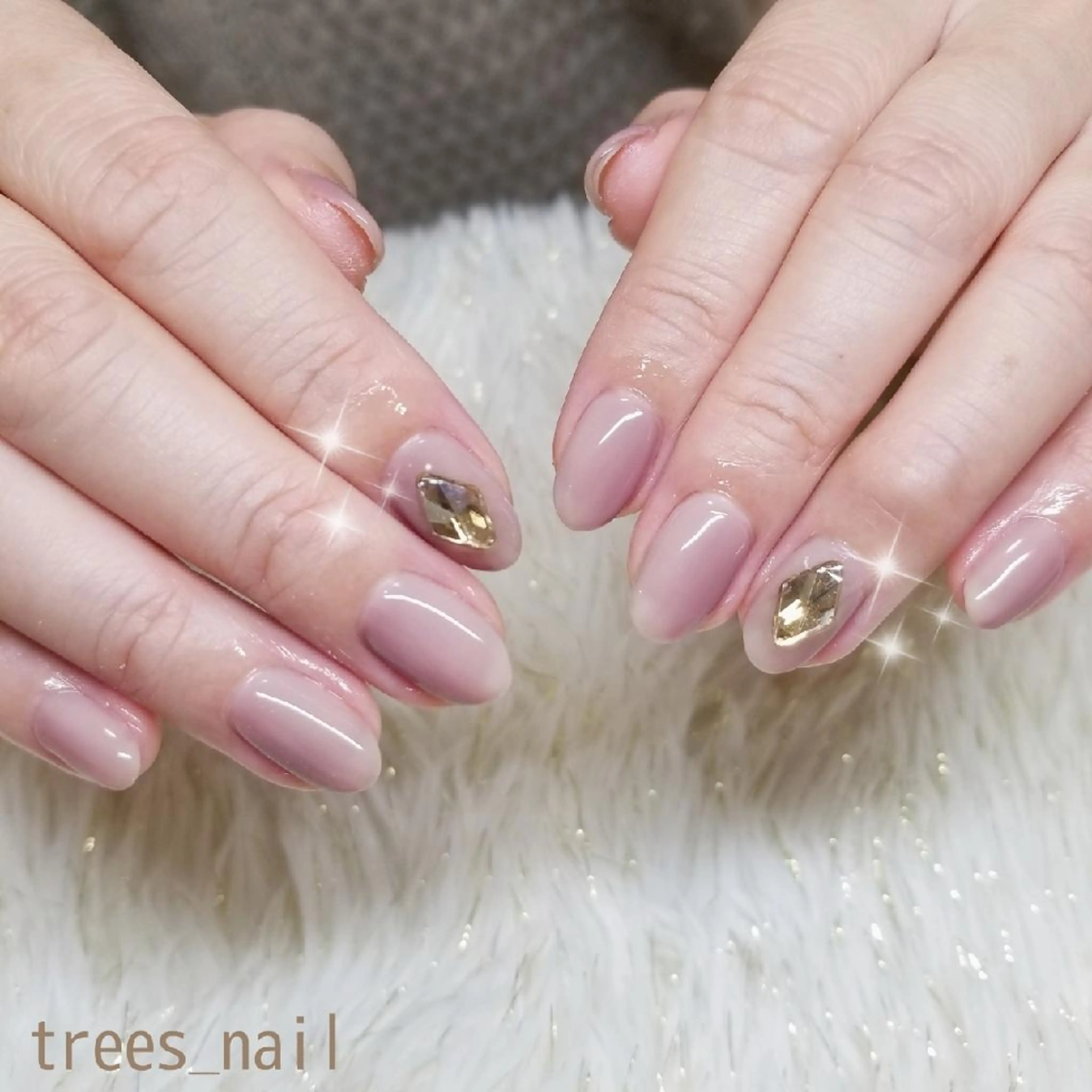 ネイル ブラウン グラデーション ハンドネイル フットネイル trees_ nailのネイルデザイン