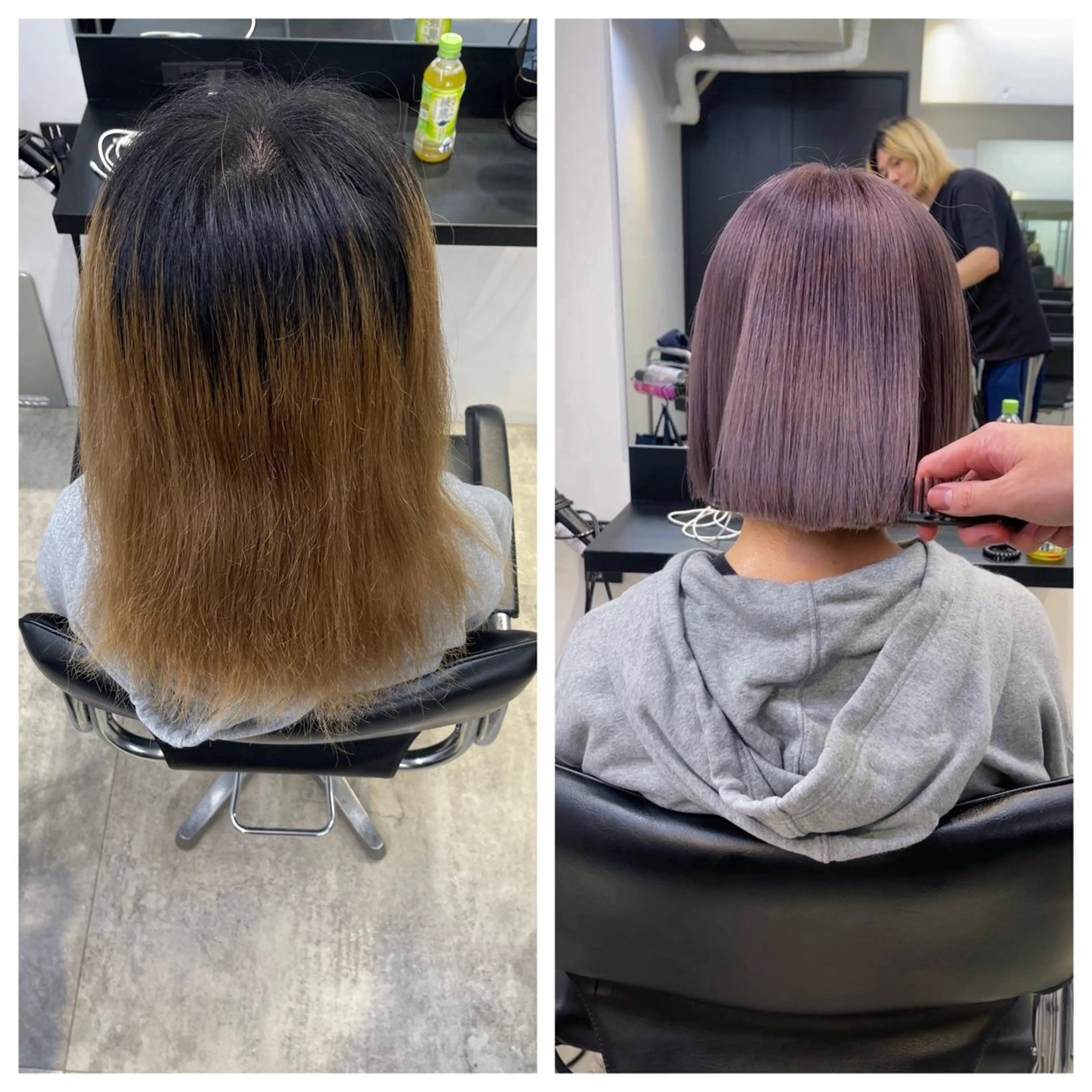 ショート 縮毛矯正 ヘアカラー 縮毛矯正 トリートメント け んブリーチ縮毛矯正のヘアスタイル