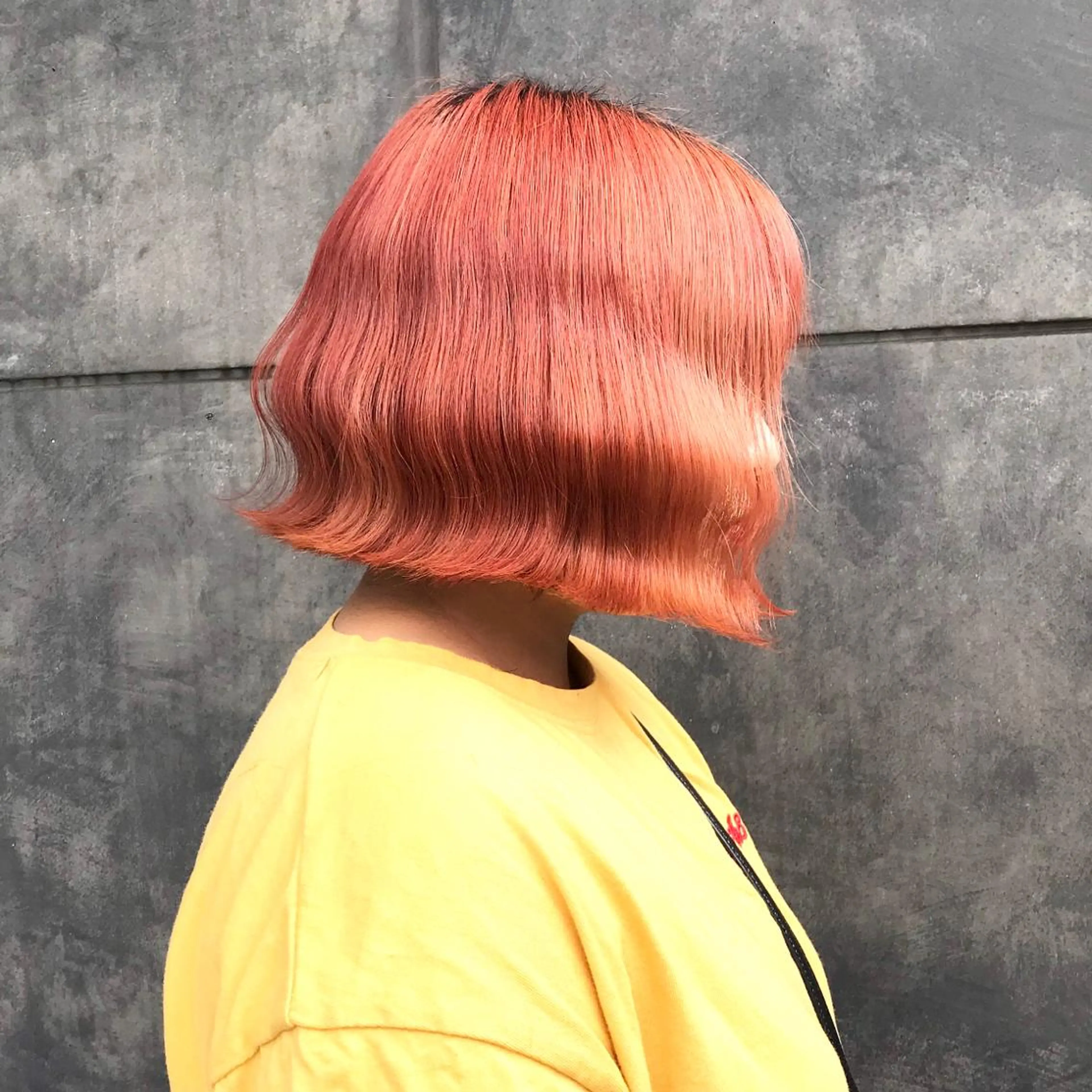 ショート カラー ブリーチ オレンジ ピンクカラー タンバルモリ ムルギョル巻き K-POP好き美容師 🇰🇷Kai.Yのヘアスタイル