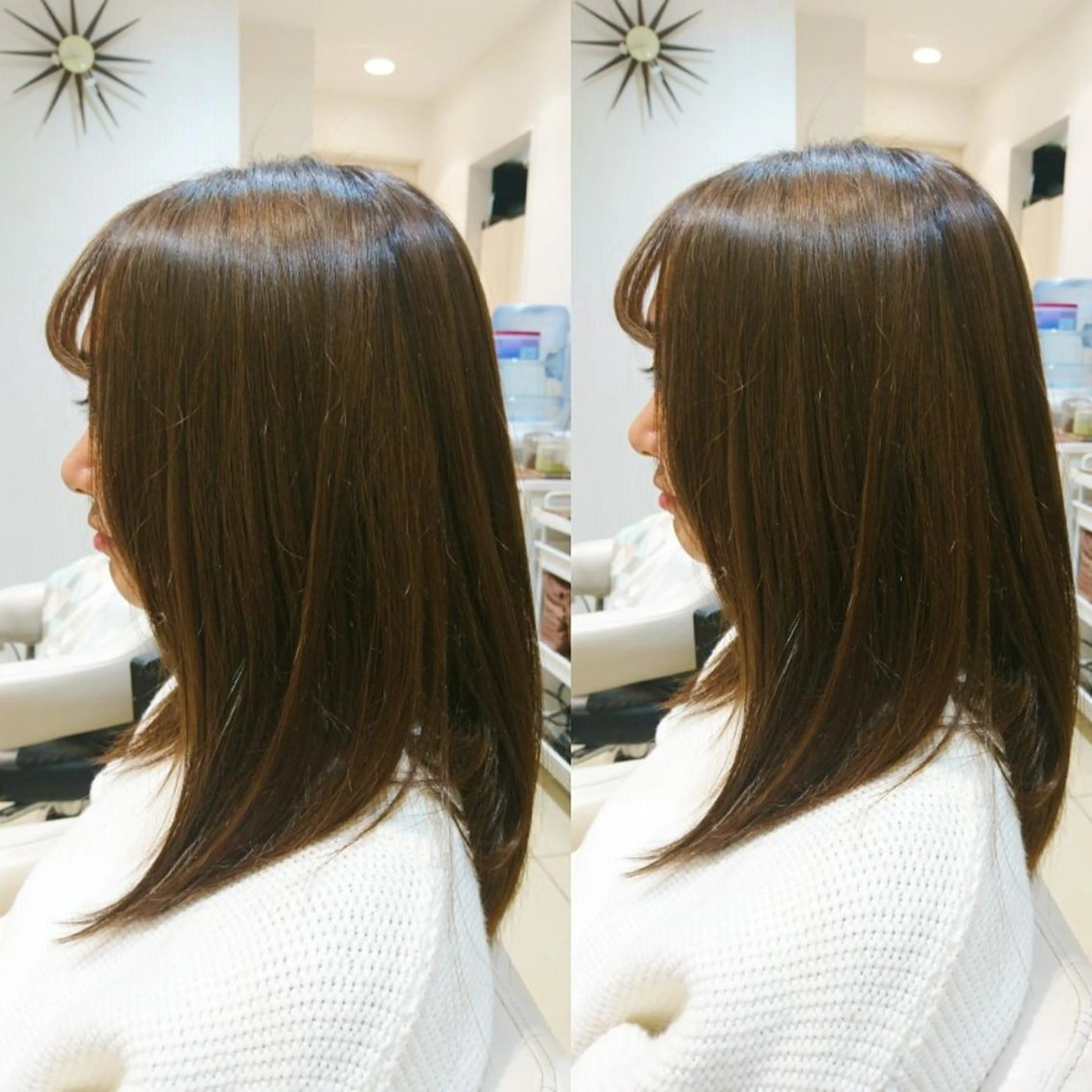 カラー セミロング ベージュカラー ブリーチ 透明感カラー 社内カット講師・店長 菅原賢一のヘアスタイル