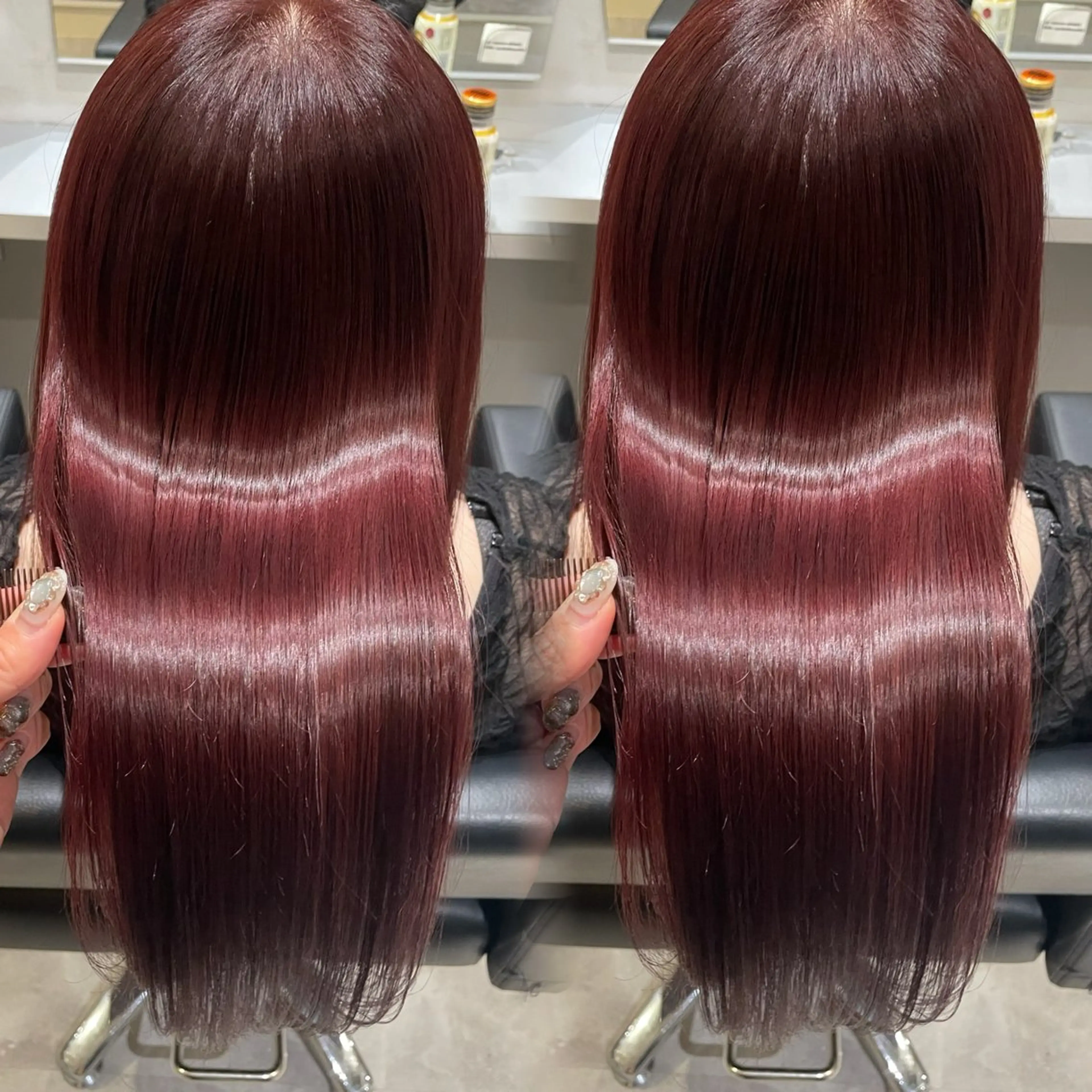 セミロング ヘアカラー トリートメント 髪質改善×透明感× 艶髪🥀HIYORIのヘアスタイル