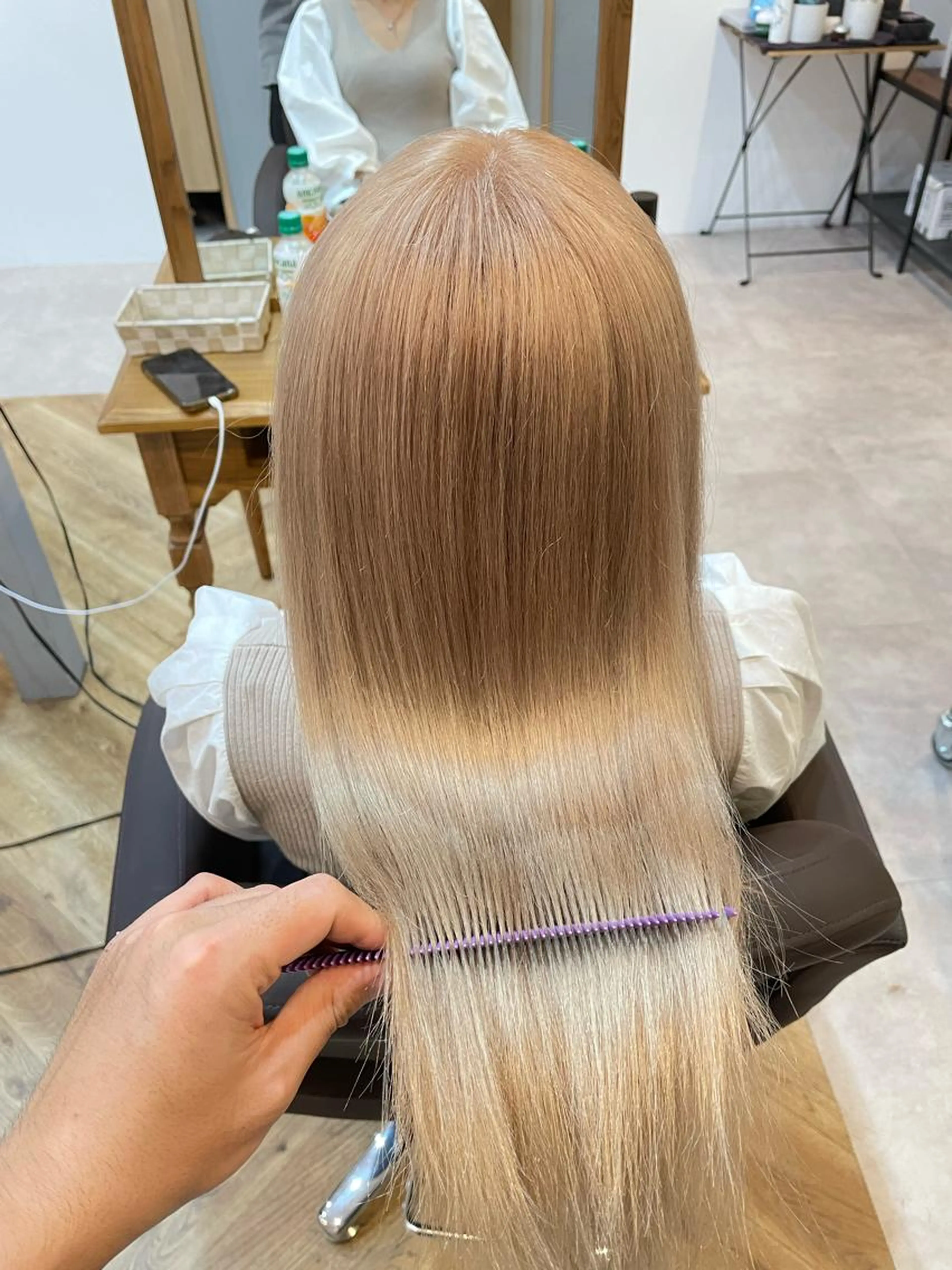 💎ケアブリーチ+髪質改善💎ダブルカラー➕ウルトワトリートメント✨の写真