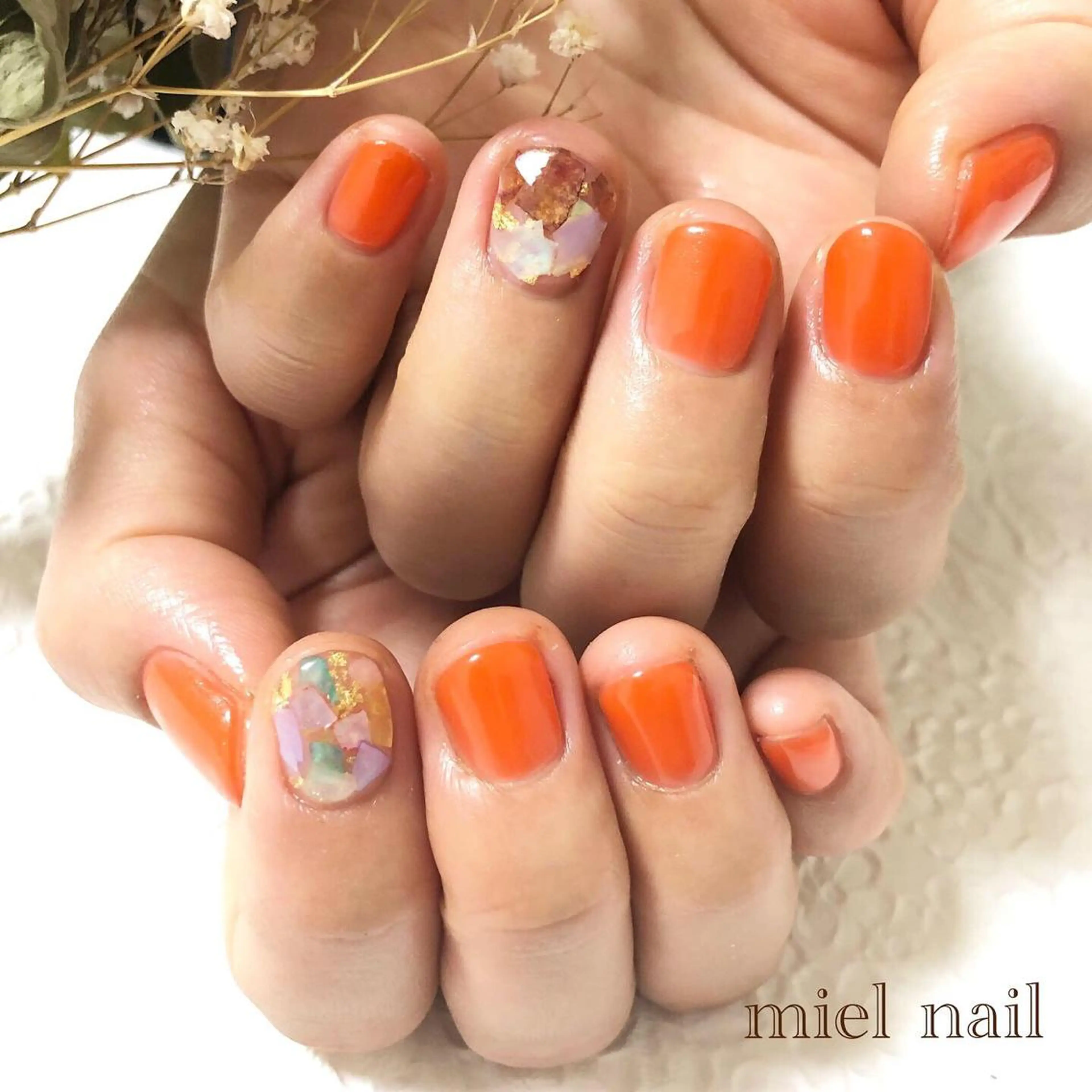 ネイル アートネイル 長さ出し ジェルネイル 持ち込み 冬ネイル ハンドネイル miel nailのネイルデザイン