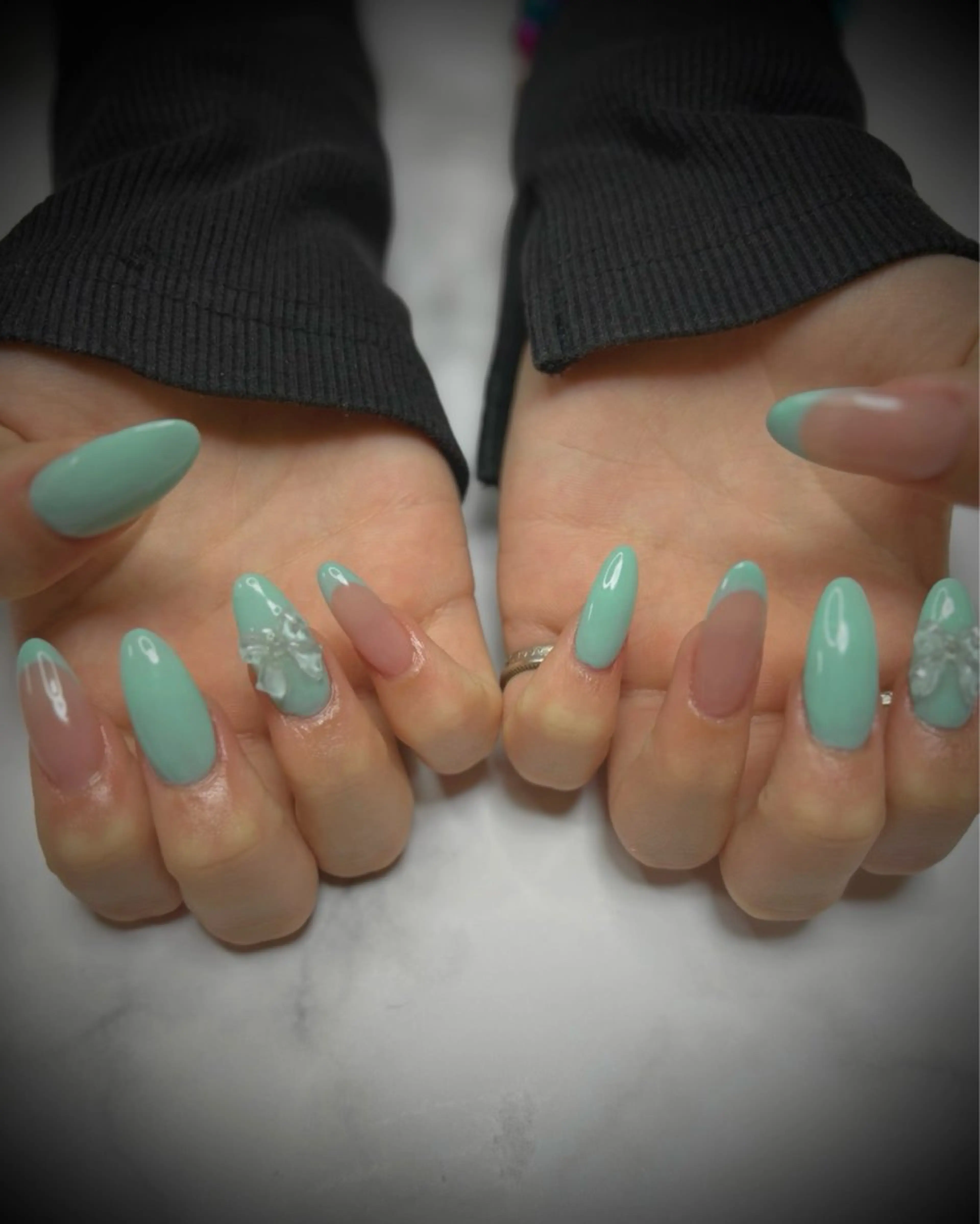 ネイル 長さ出し シンプルネイル ハンドネイル nail salon minthのネイルデザイン