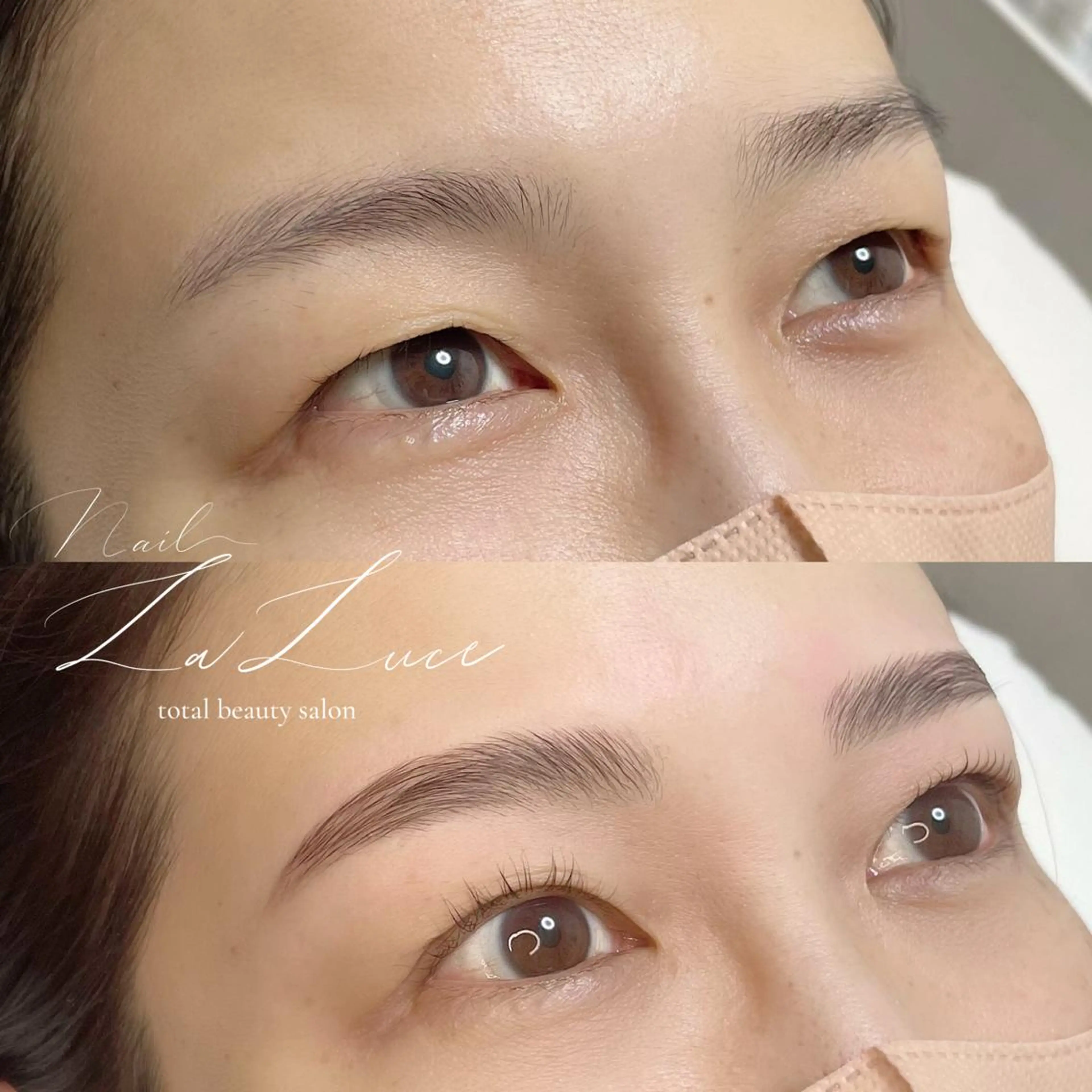 マツエク・マツパ アイブロウ 眉毛ワックス脱毛 一重×まつ毛パーマ NailLaLuce ネイルラルーチェのネイルデザイン