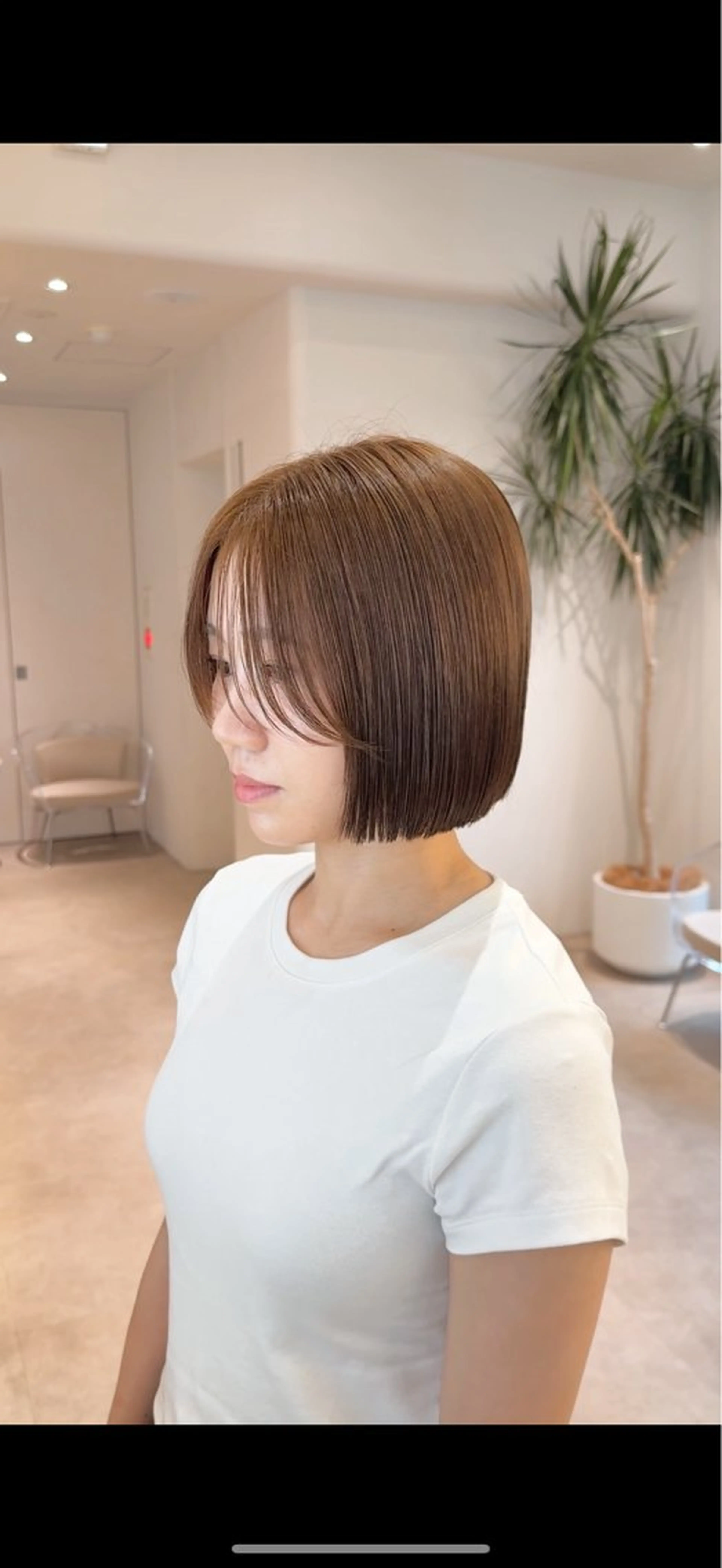 ミディアム カラー 切りっぱなしボブ ショートボブ ボブ くびれヘア 韓国風ヘア カット ヘアカラー トリートメント 田中航平/渋谷ボブ/ レイヤーボブのヘアスタイル