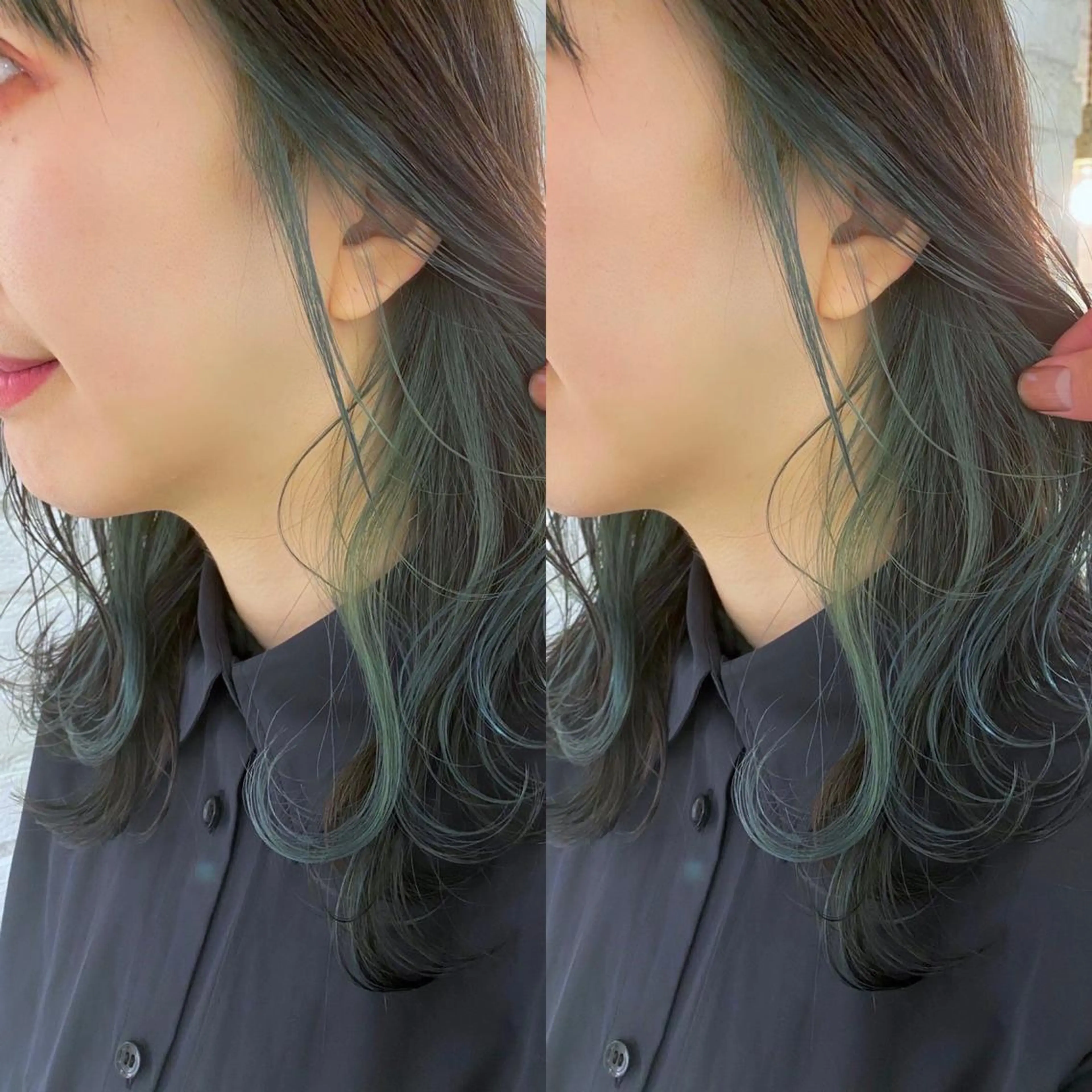 ミディアム カラー カット ヘアカラー トリートメント 縮毛/レイヤー 韓国/橋口のヘアスタイル