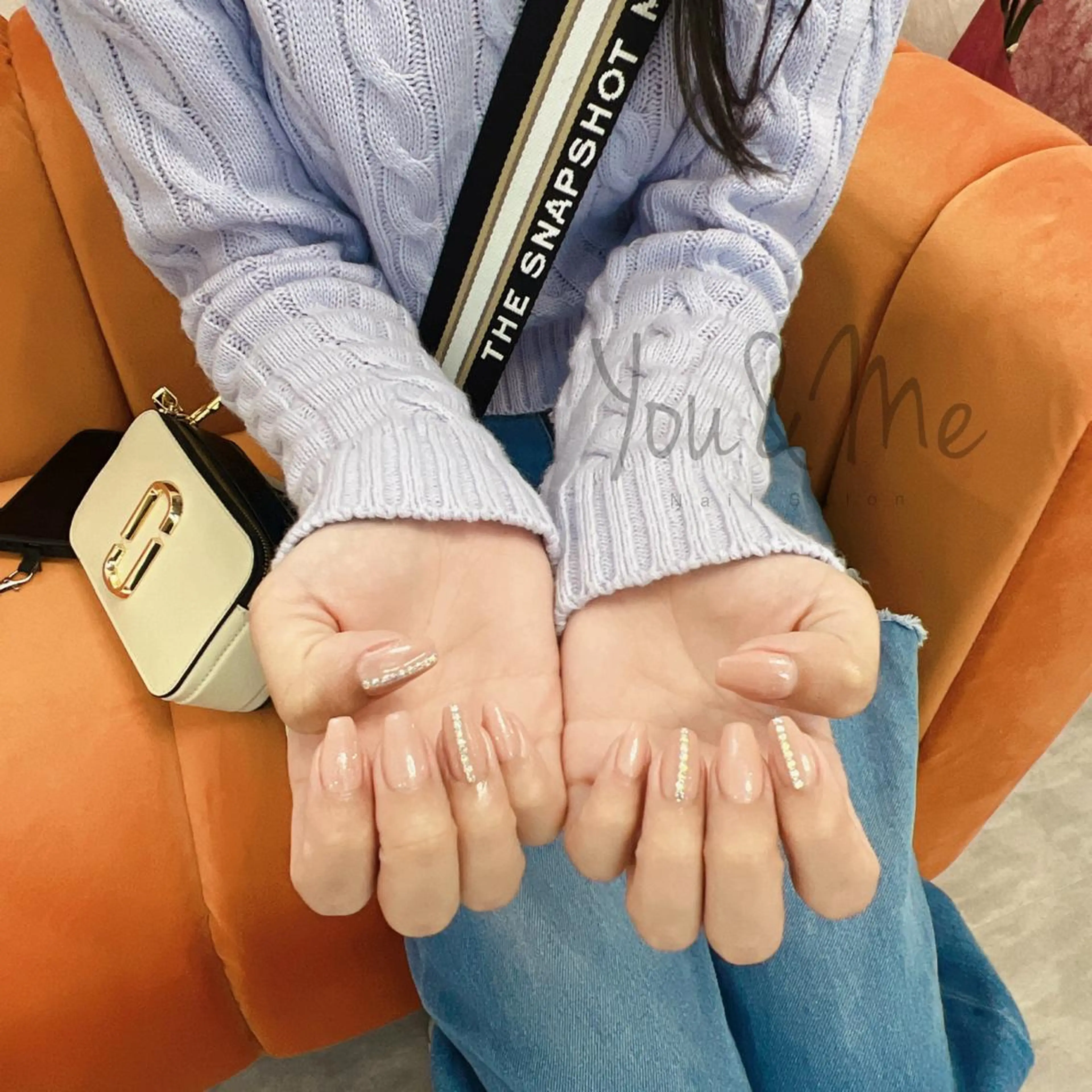 ネイル アートネイル フラッシュネイル フレンチネイル ジェルネイル ガラスフレンチ You&Me Yukiのネイルデザイン