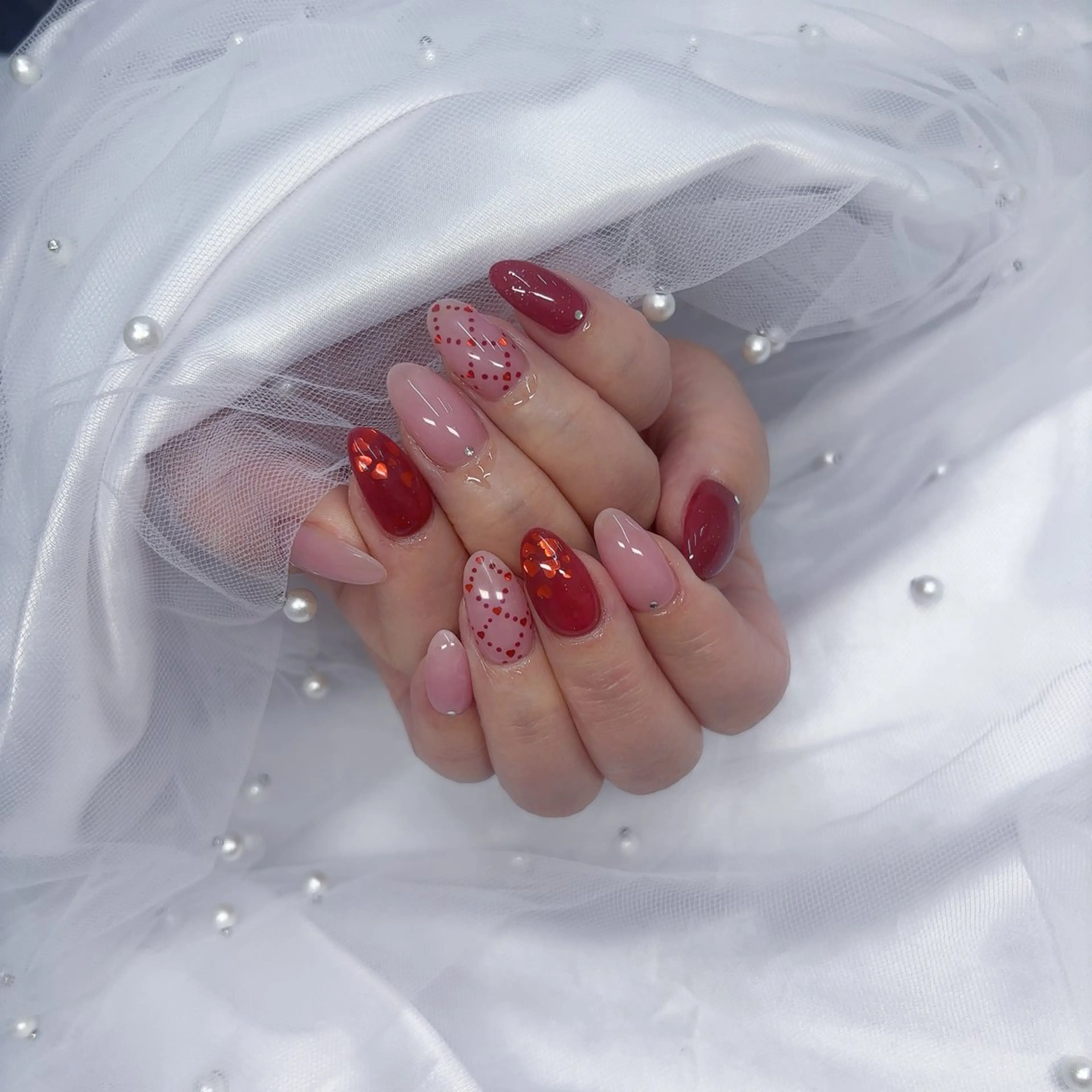 ネイル オーロラネイル フットネイル フレンチネイル ガラスフレンチ 氷ネイル・うるうるネイル ハンドネイル Lance nailのネイルデザイン