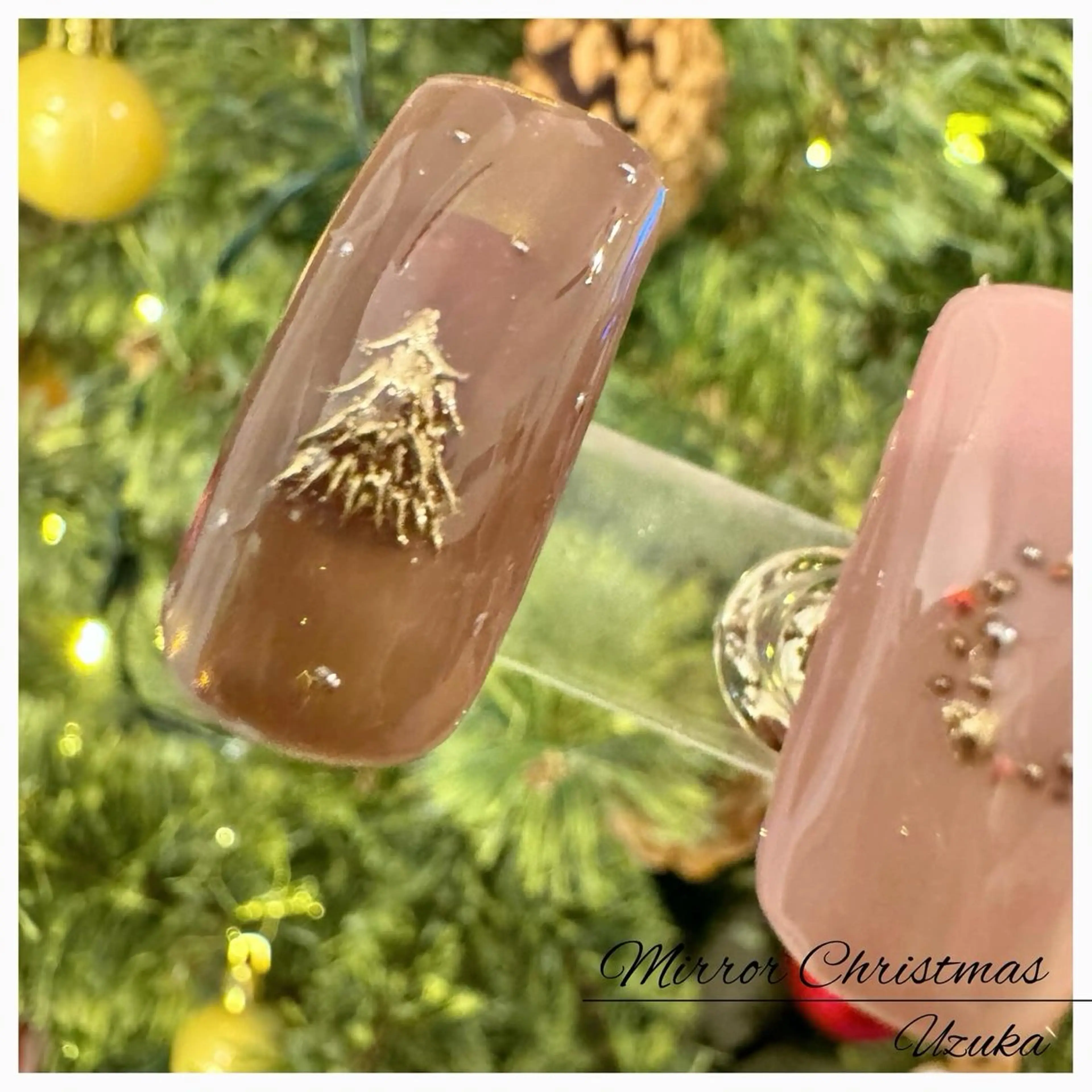 ネイル ミラーネイル 冬ネイル クリスマス 【 enn 】 Uzuka Yukaのネイルデザイン