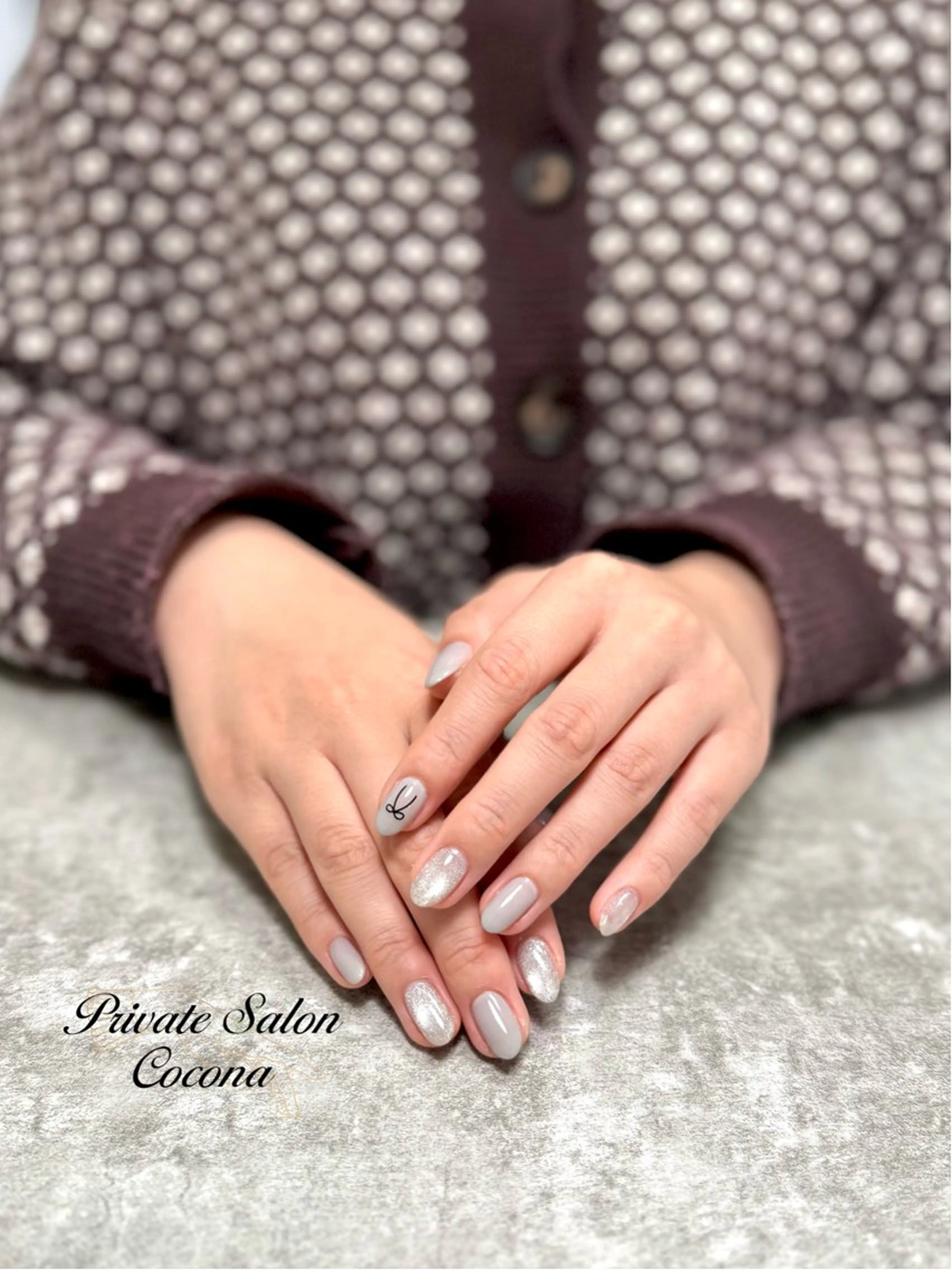 ネイル マグネットネイル ワンカラーネイル ハンドネイル プライベートサロン nailcoconaのネイルデザイン