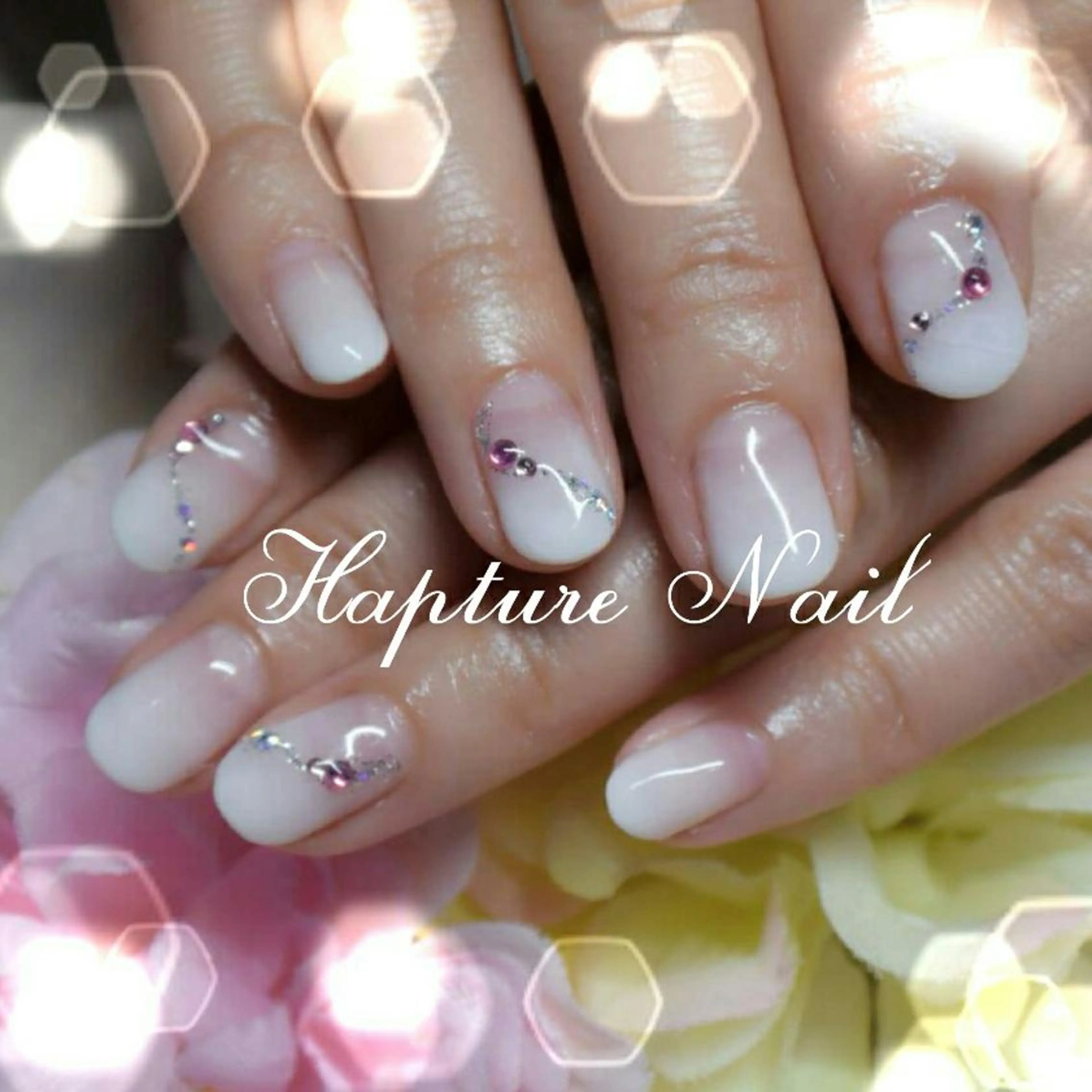 ネイル ラメ(グリッター) ストーンネイル m- Hiroのネイルデザイン