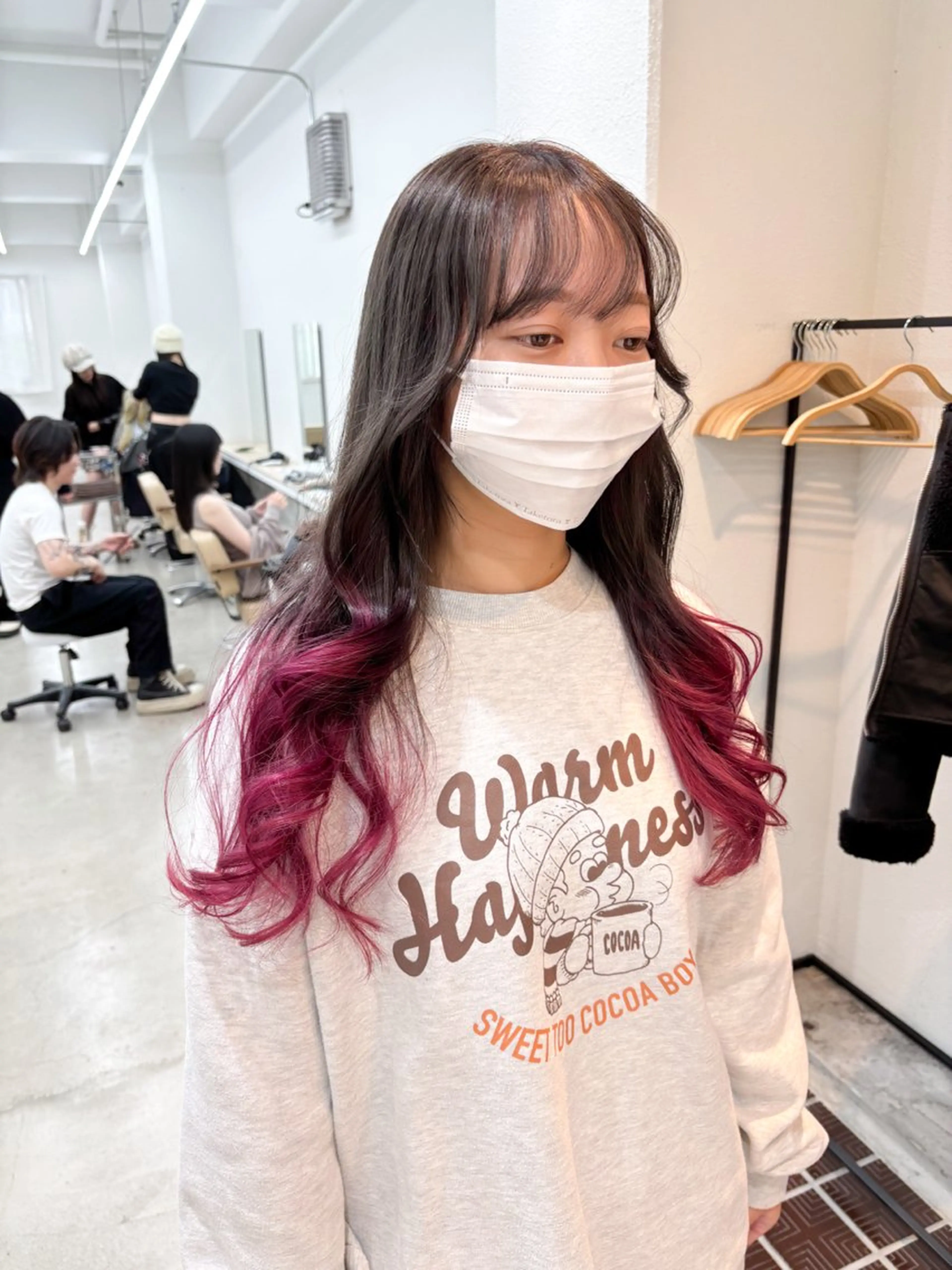 ロング ヘアカラー トリートメント ハイトーン/レイヤー /ケアブリーチ石川治のヘアスタイル