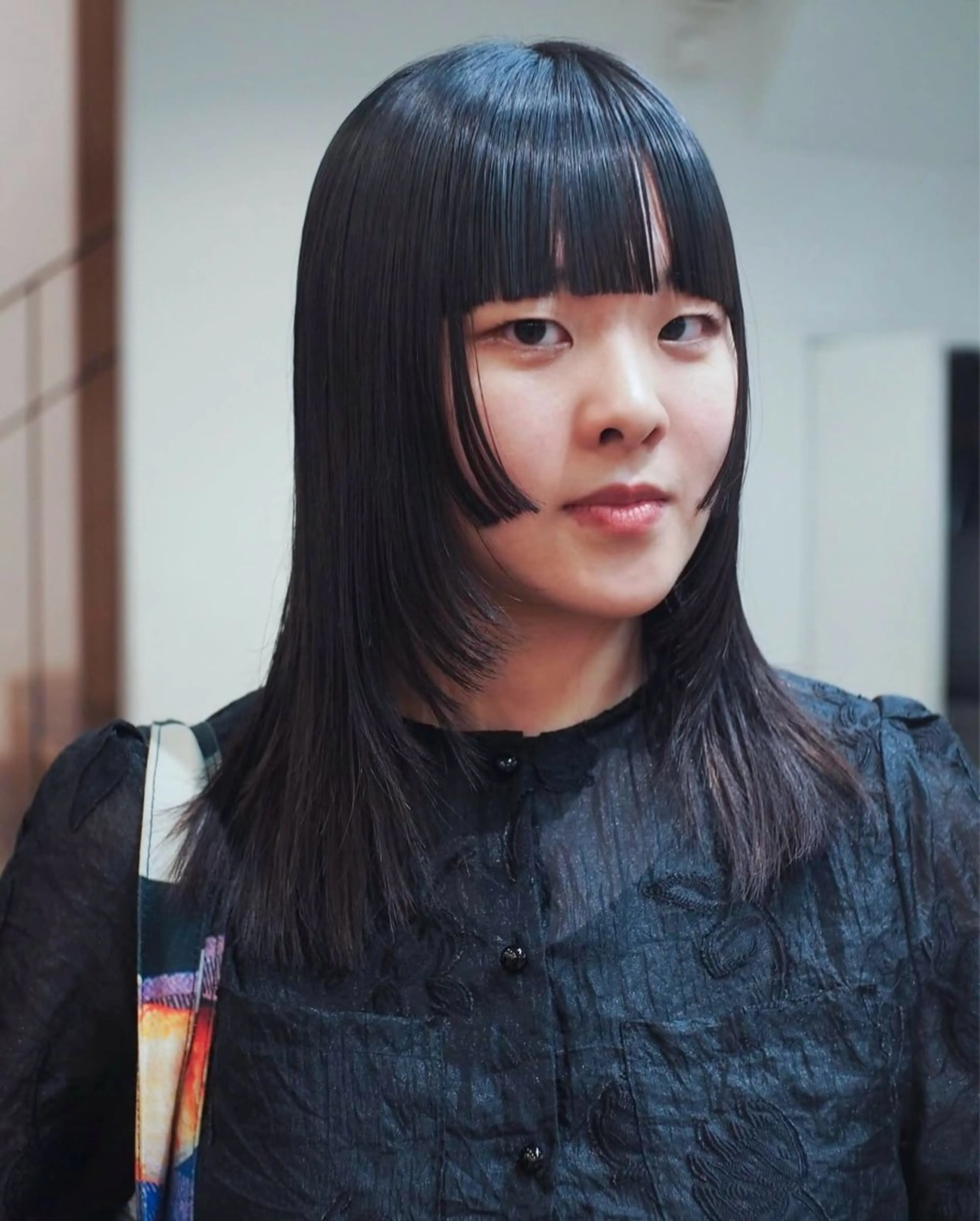 セミロング カラー 黒髪 カット 似合わせヘア 💐たかさきかなこのヘアスタイル