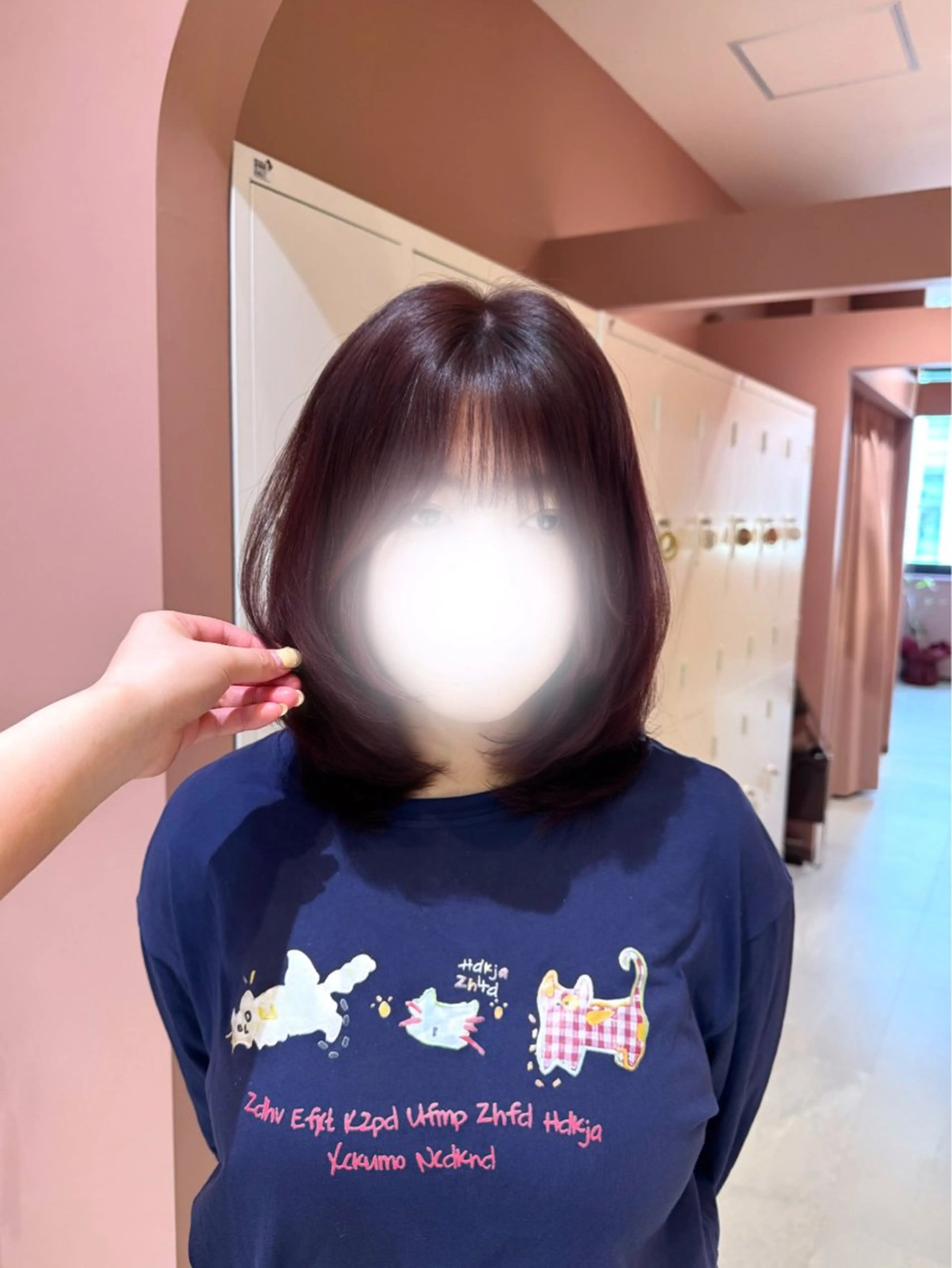 ミディアム ボブレイヤー ボブ レイヤーカット カット ヘアカラー トリートメント 山本 望華のヘアスタイル