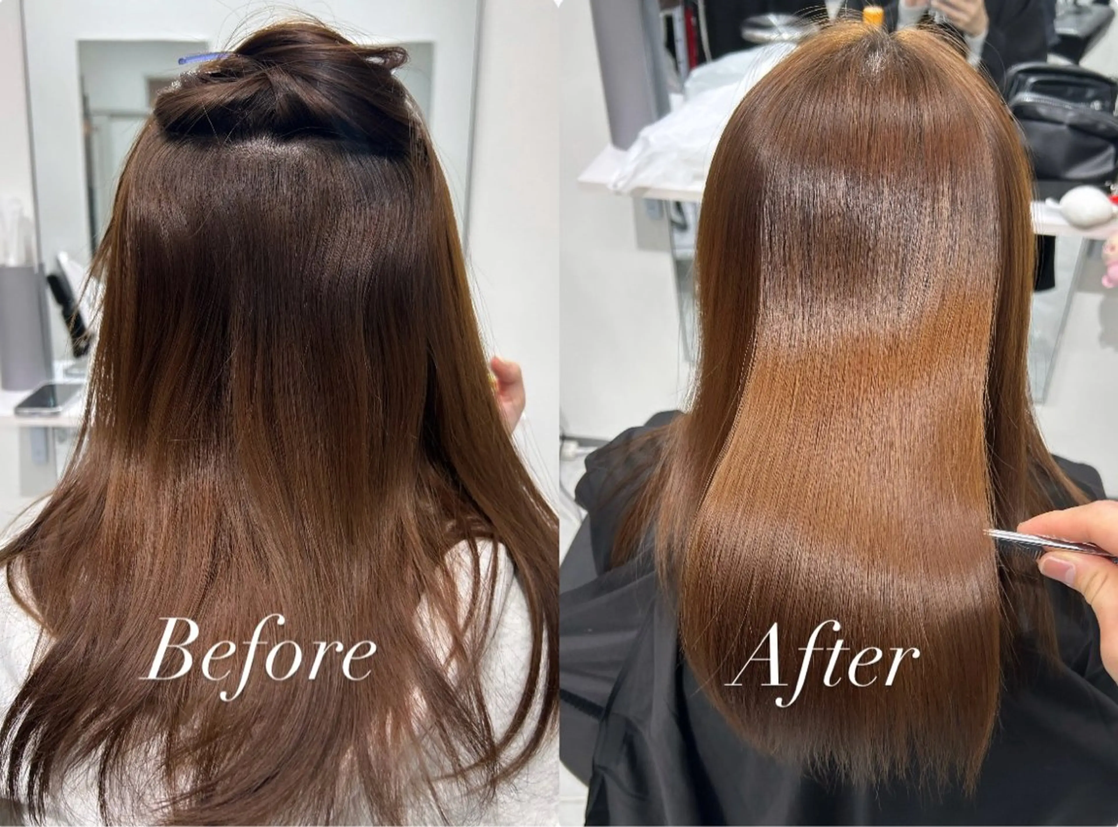 セミロング カット 縮毛矯正 トリートメント LOMKH所属・シールエクステ/ レイヤーカット/達也のヘアスタイル