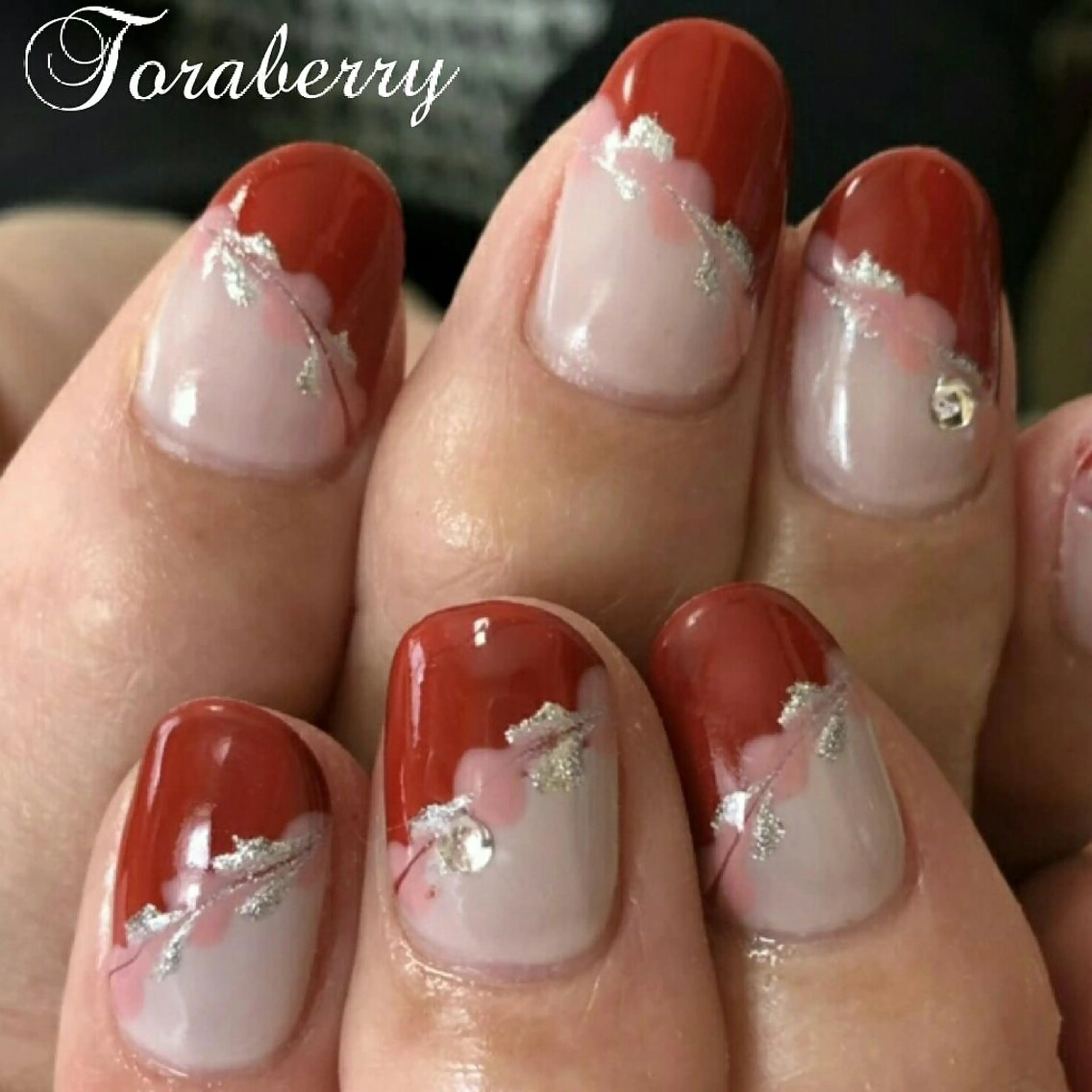 ネイル ハート ピーコックネイル ハンドネイル ネイリスト なつみのネイルデザイン