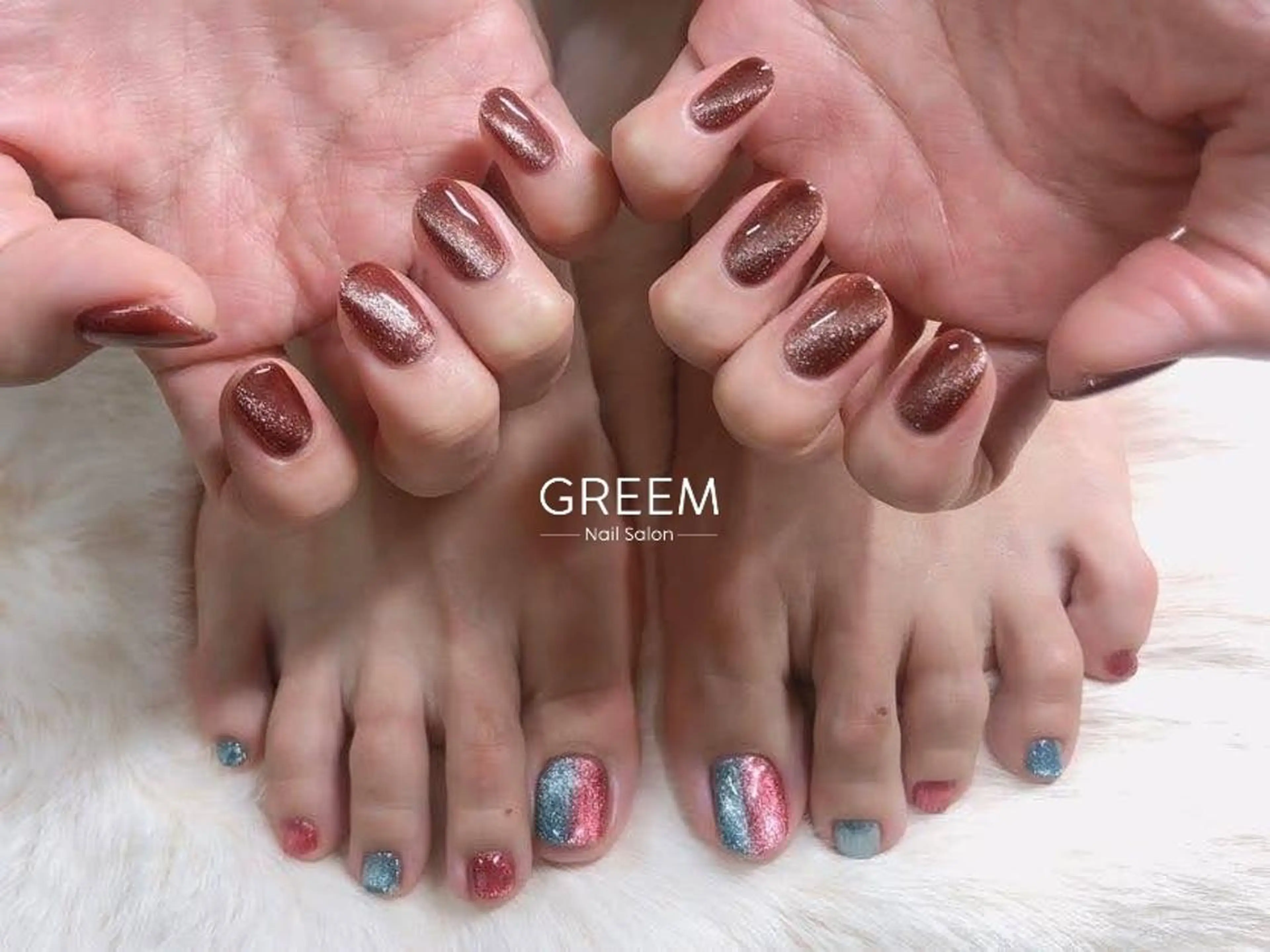 ネイル フットネイル ジェルネイル マグネットネイル GREEM グリームのネイルデザイン