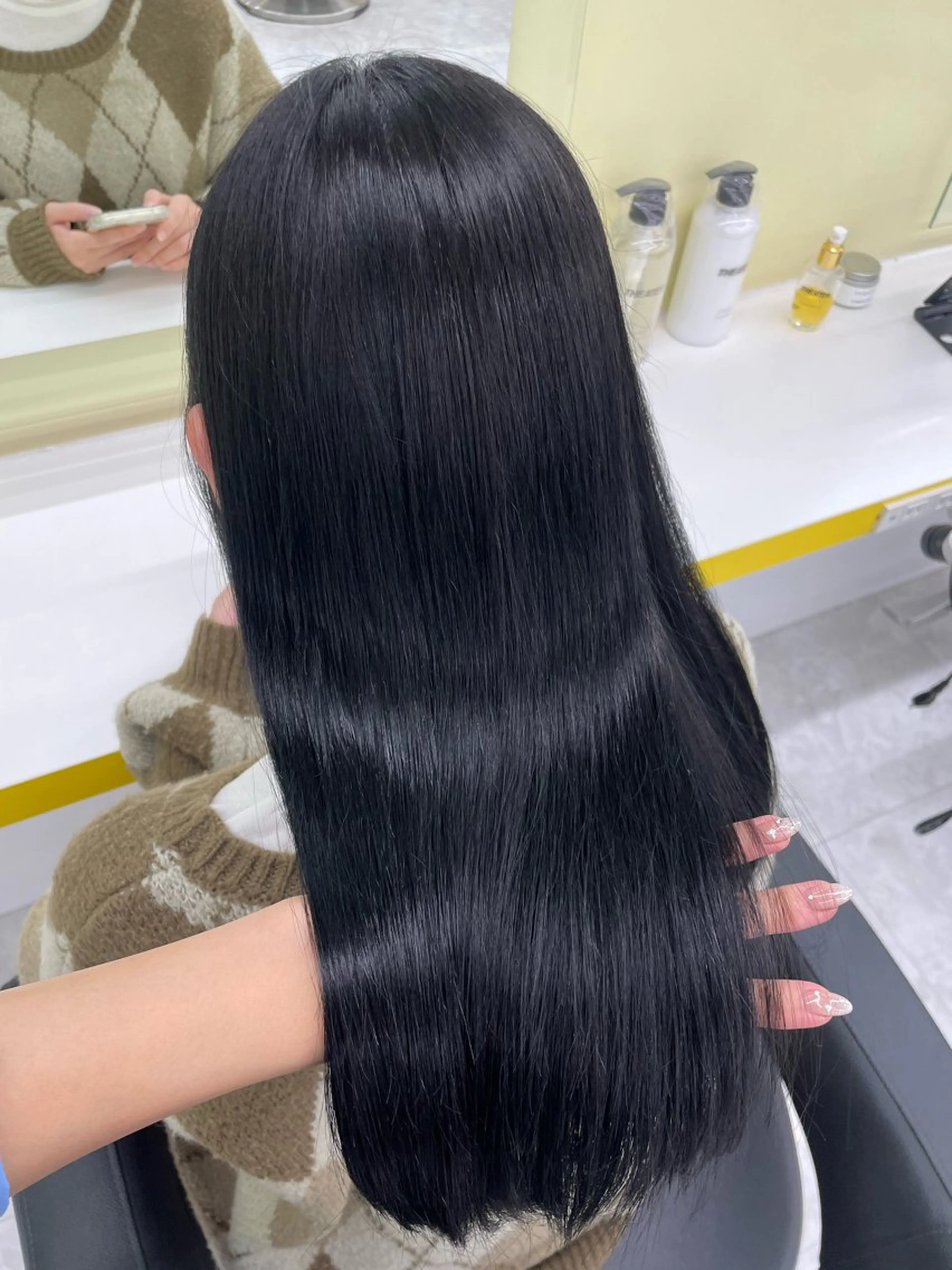ロング カラー ヘアカラー トリートメント ヘッドスパ ヘアセット 🦋色落ち綺麗カラー メンズYUZU🦋‪のヘアスタイル