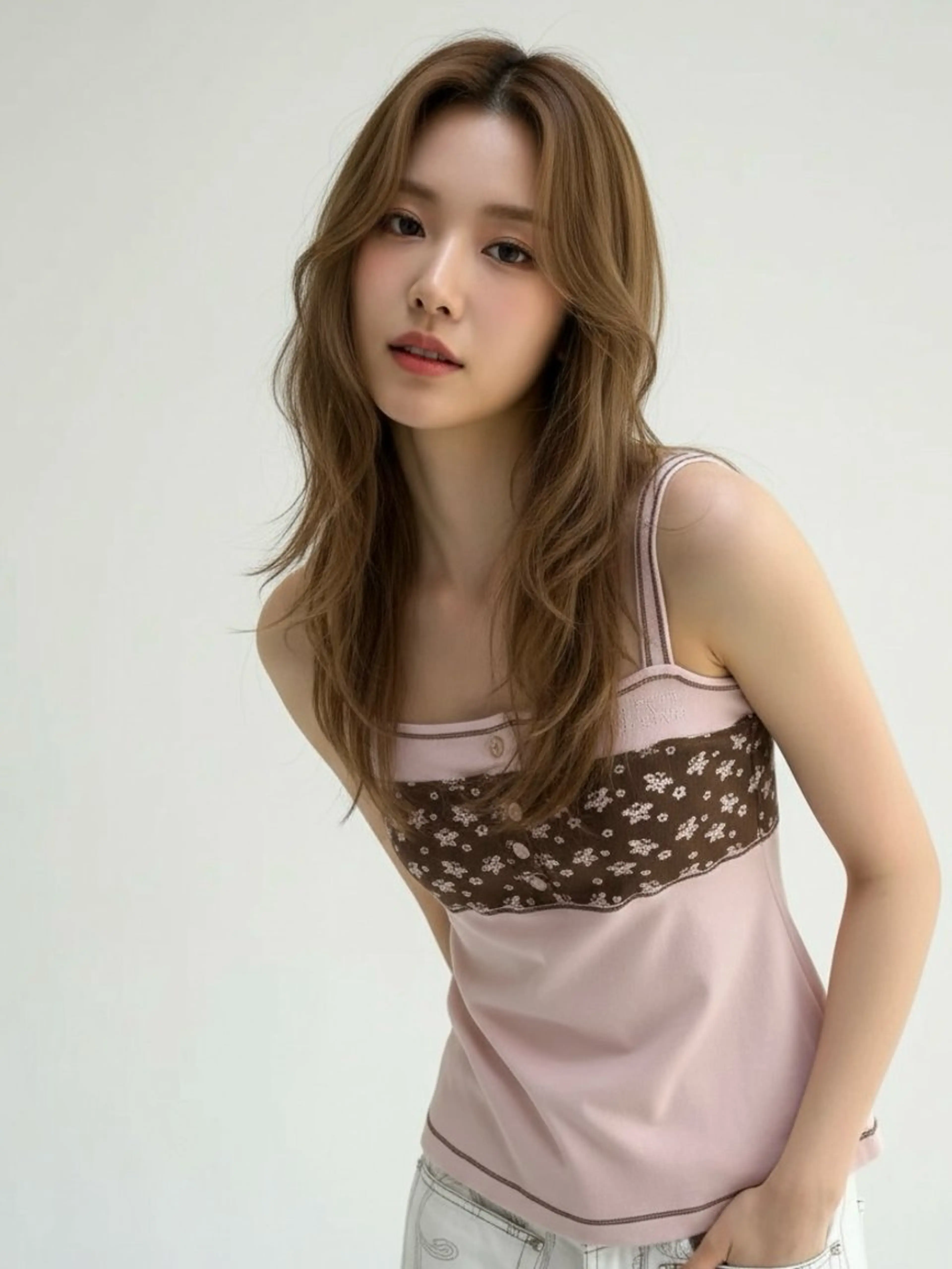 セミロング くびれヘア 顔まわりレイヤー 韓国風ヘア レイヤーカット 小顔カット カット ヘアカラー 韓国レイヤーカット 🫧大阪梅田レイヤーのヘアスタイル