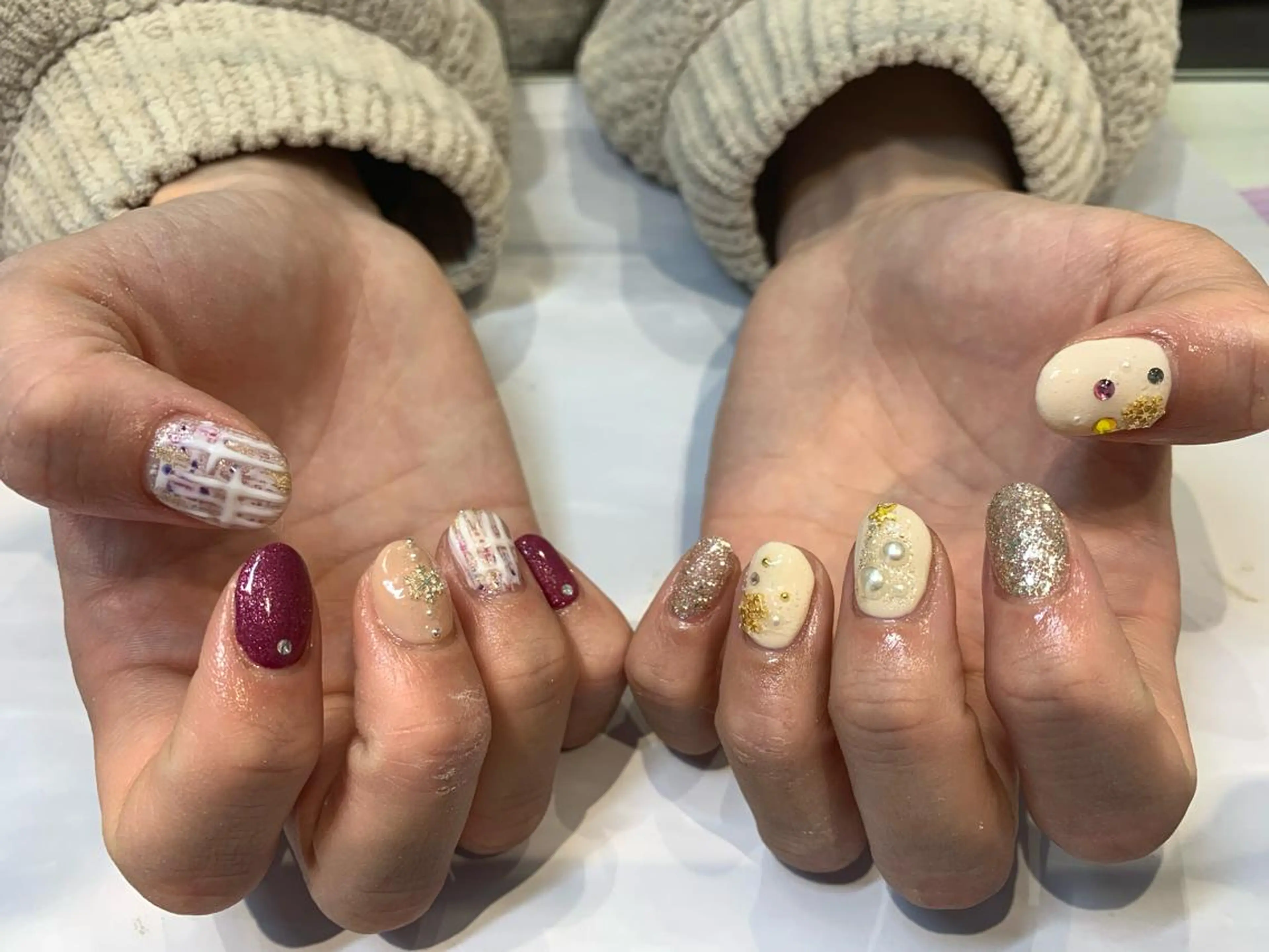 ネイル 持ち込み 冬ネイル クリスマス マキノ ユイのネイルデザイン