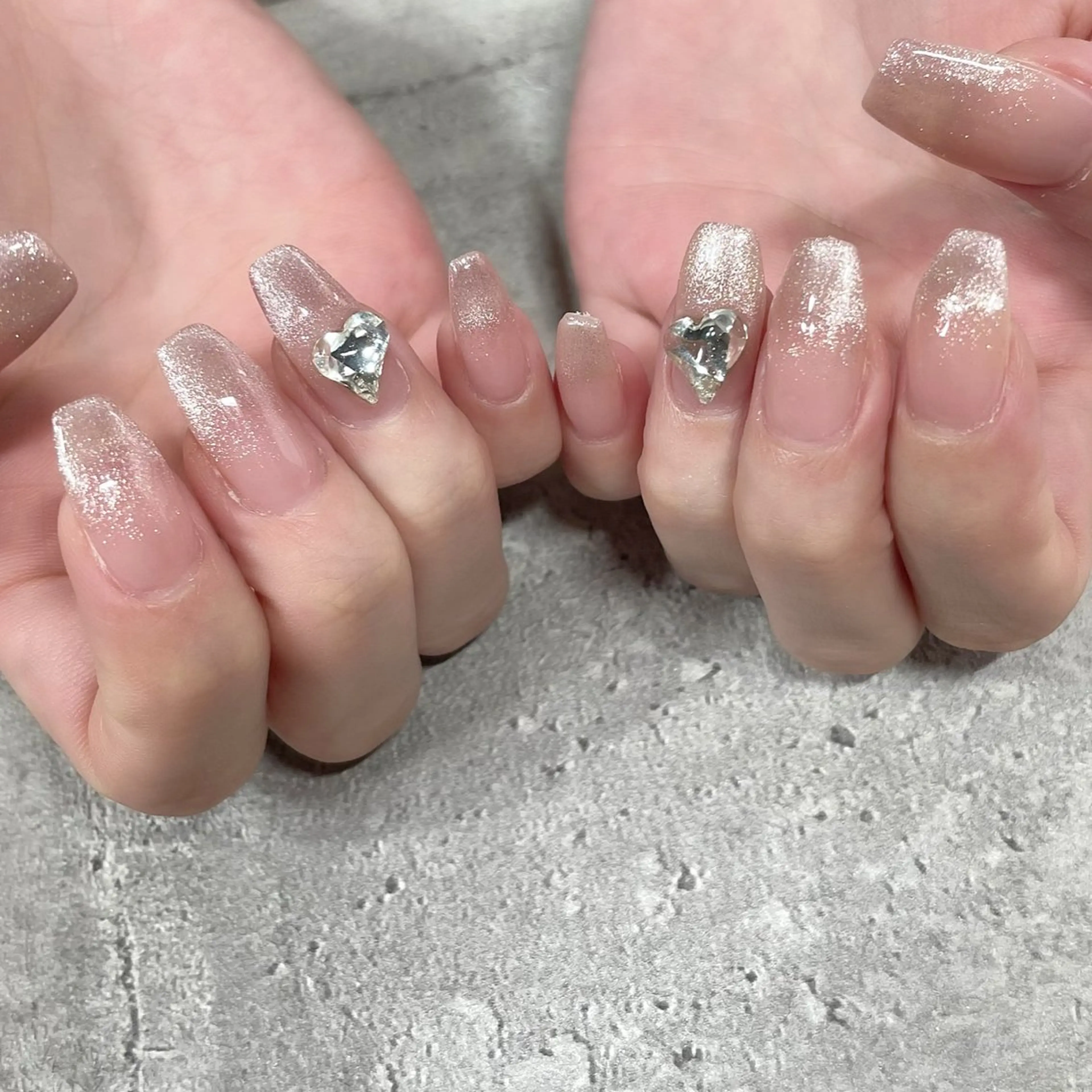 ネイル ジェルネイル ハート シンプルネイル 東 千夏のネイルデザイン